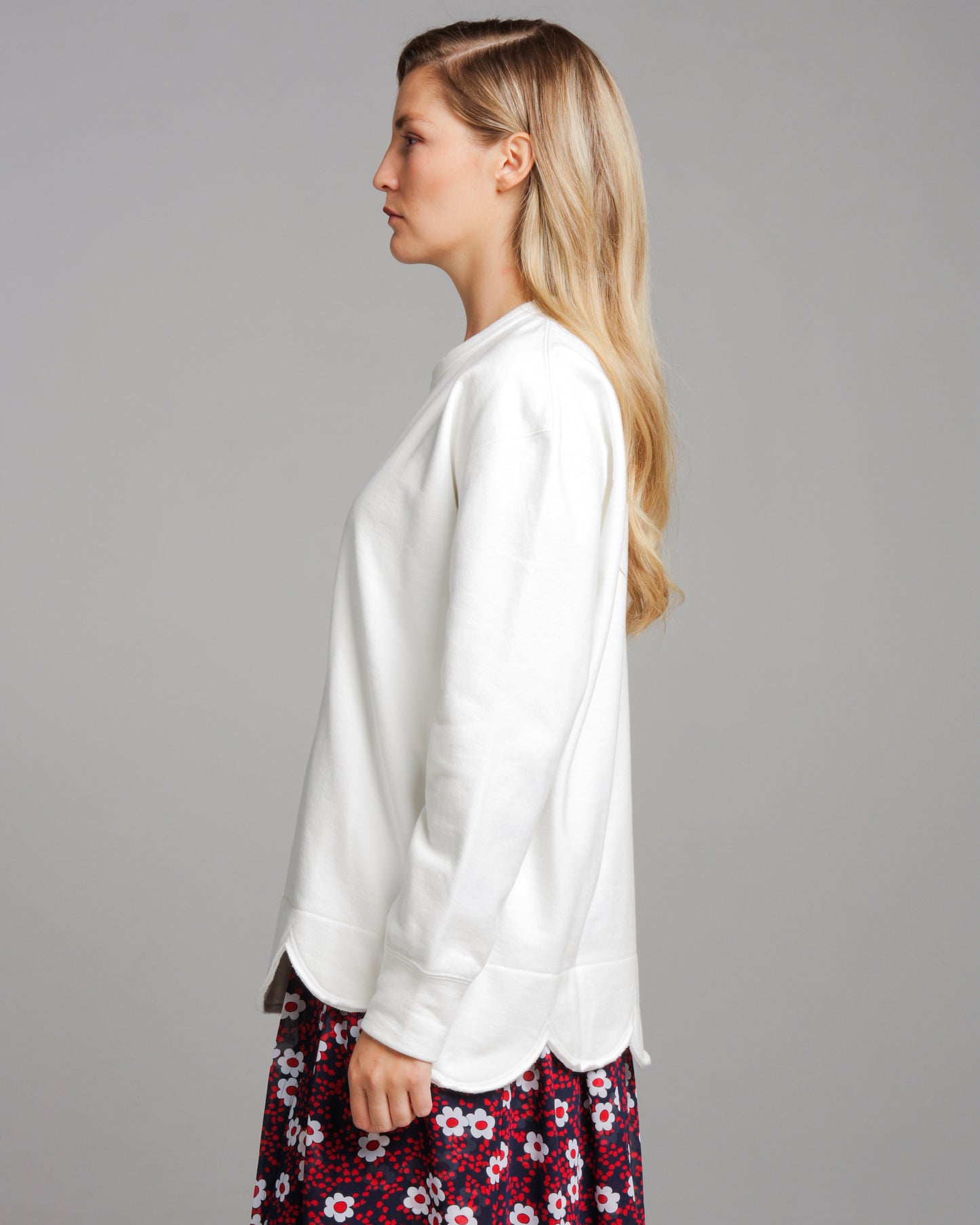 Scallop Hem Sweatshirt