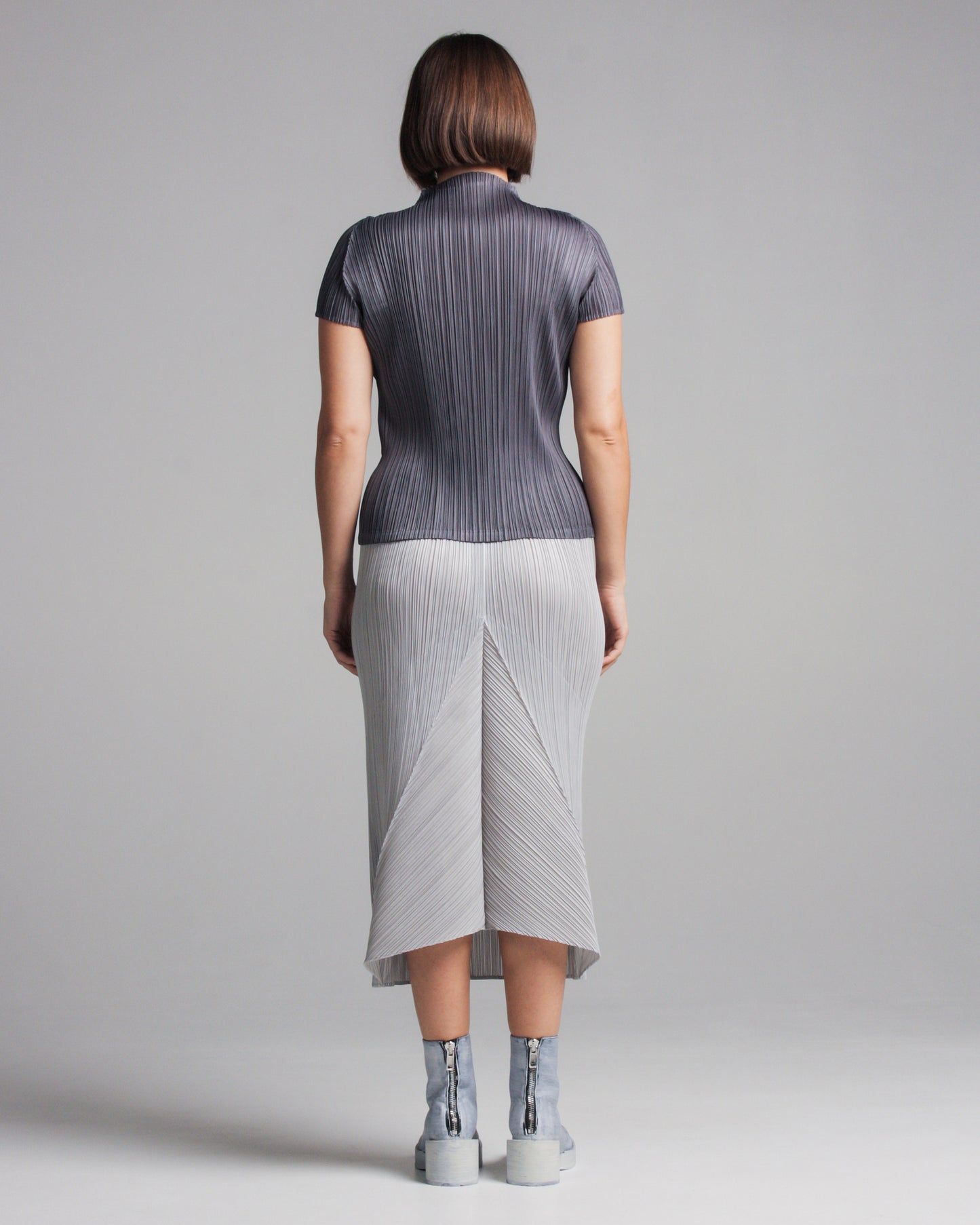 Light Grey Pleated Skirt