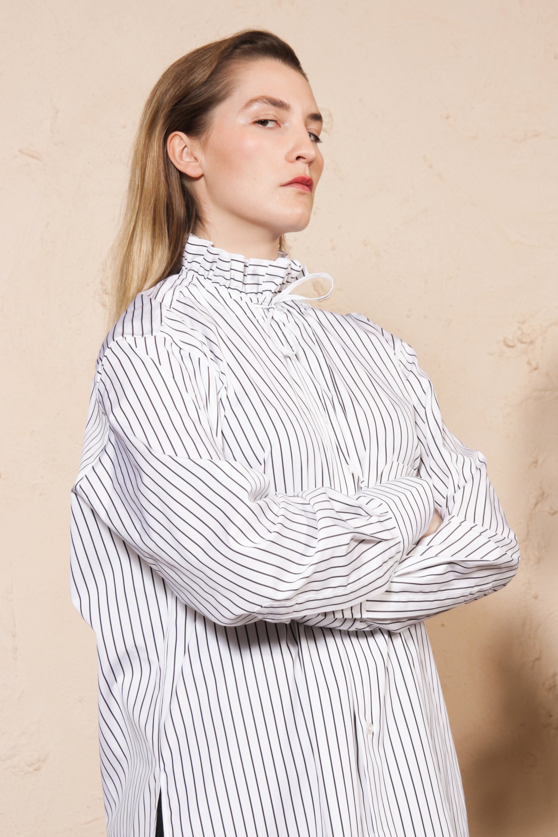Frill Collar Striped Shirt – Dilettante