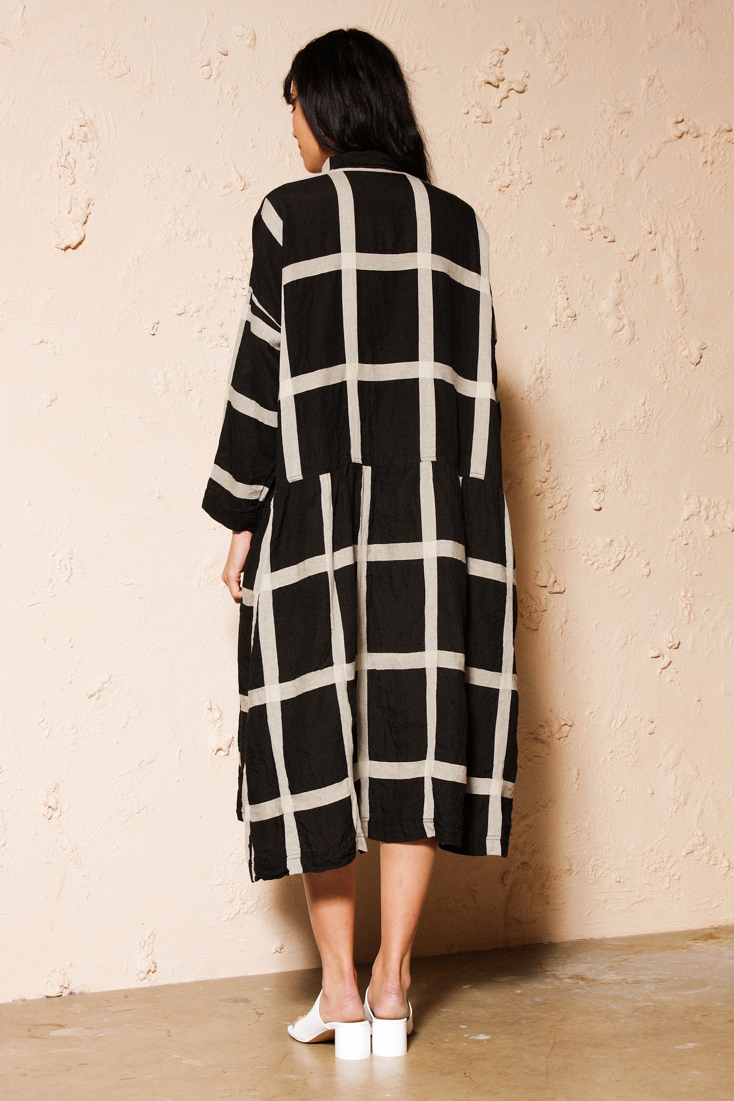 Lattice Check Dress Black