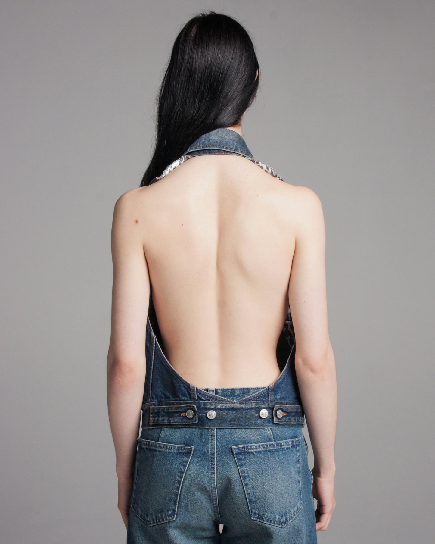 Backless Denim Vest