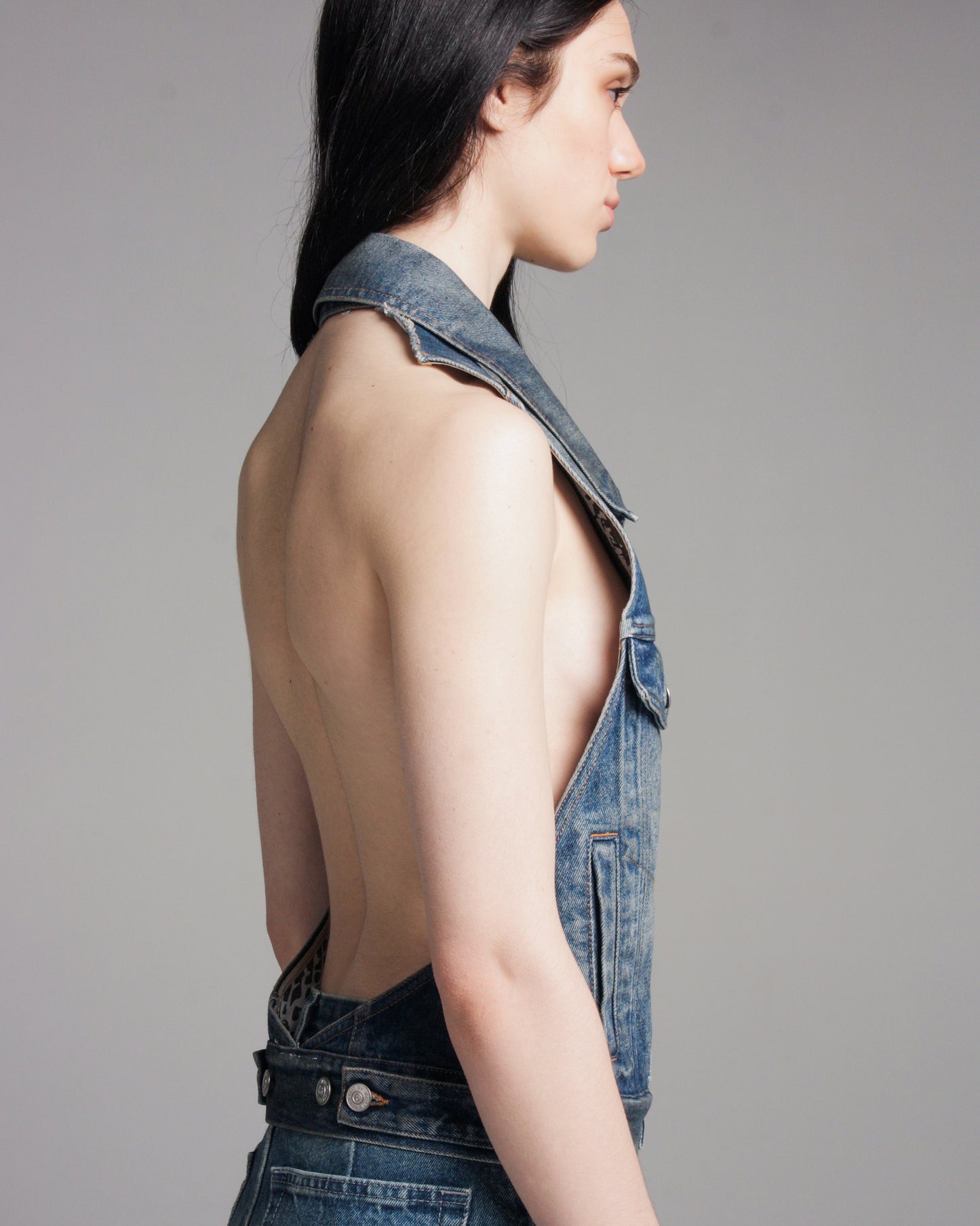 Backless Denim Vest