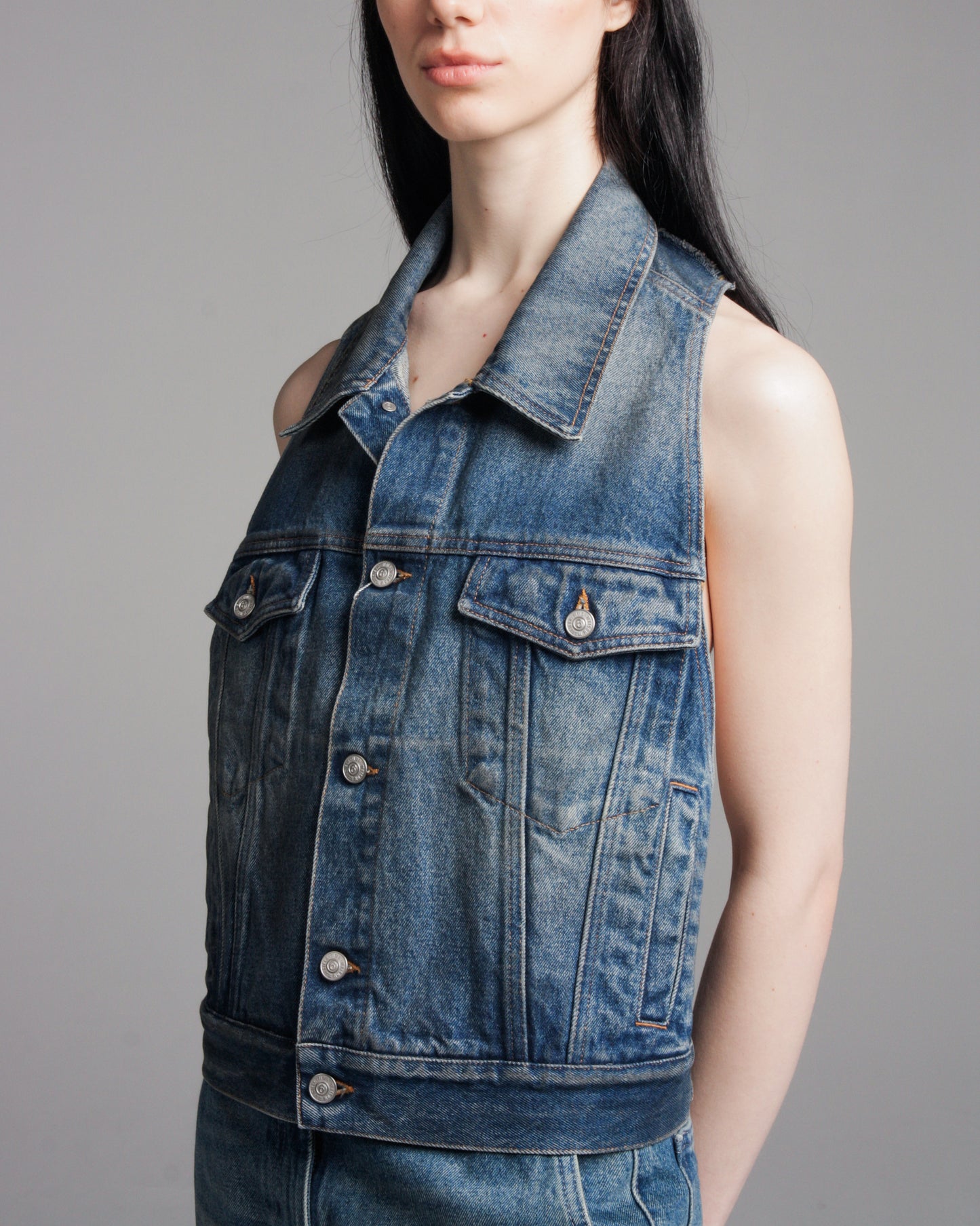 Backless Denim Vest