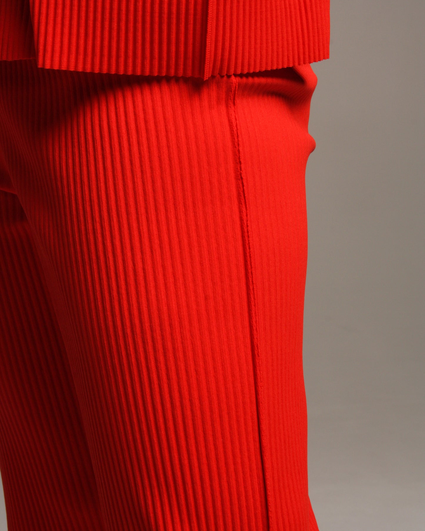 Red Square Pleats Pants