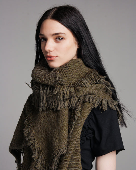 Khaki Knitted Stole