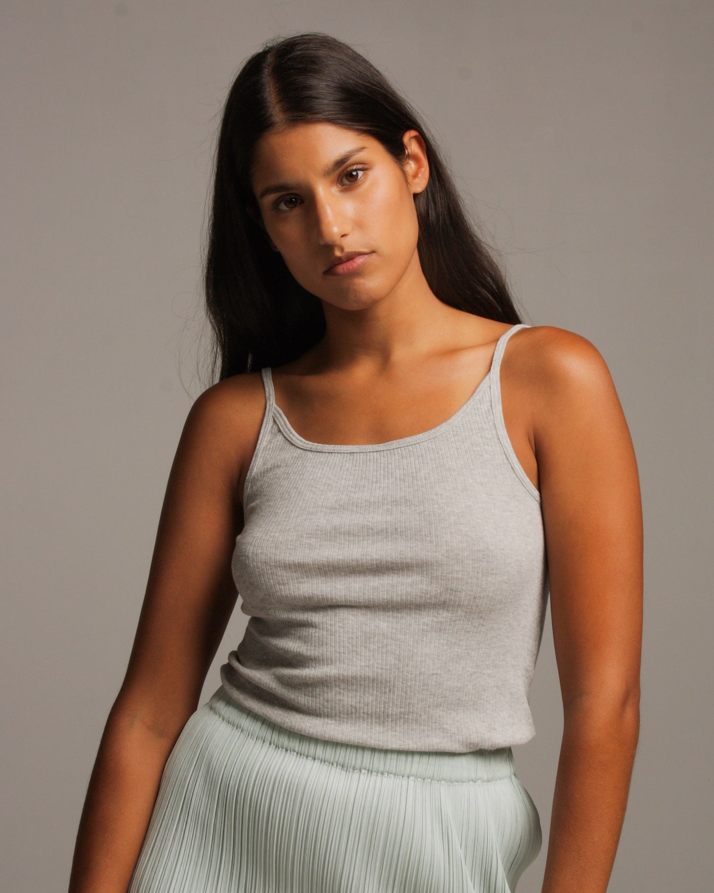 Grey Melange Tank Top