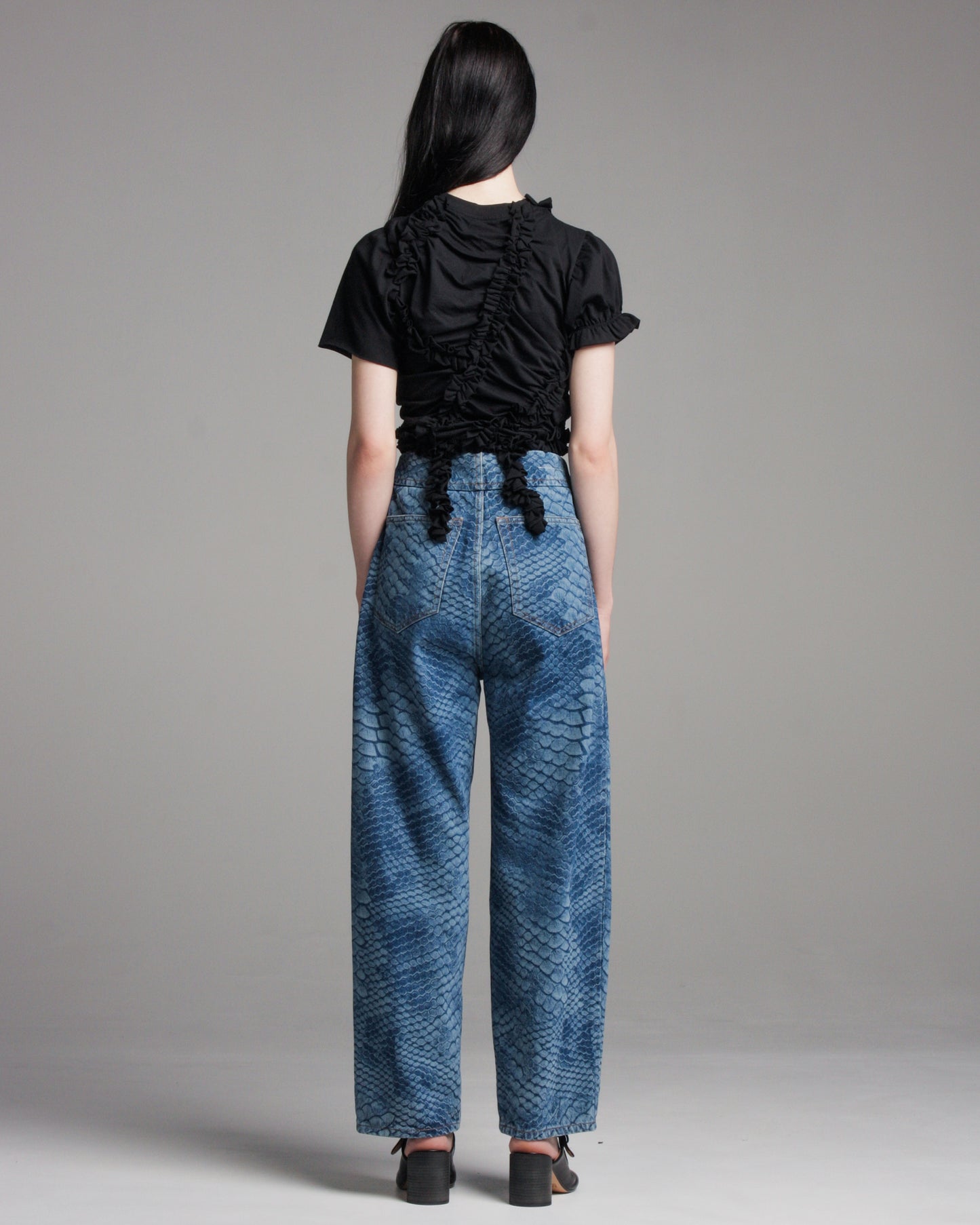 Blue Snake Print Jeans