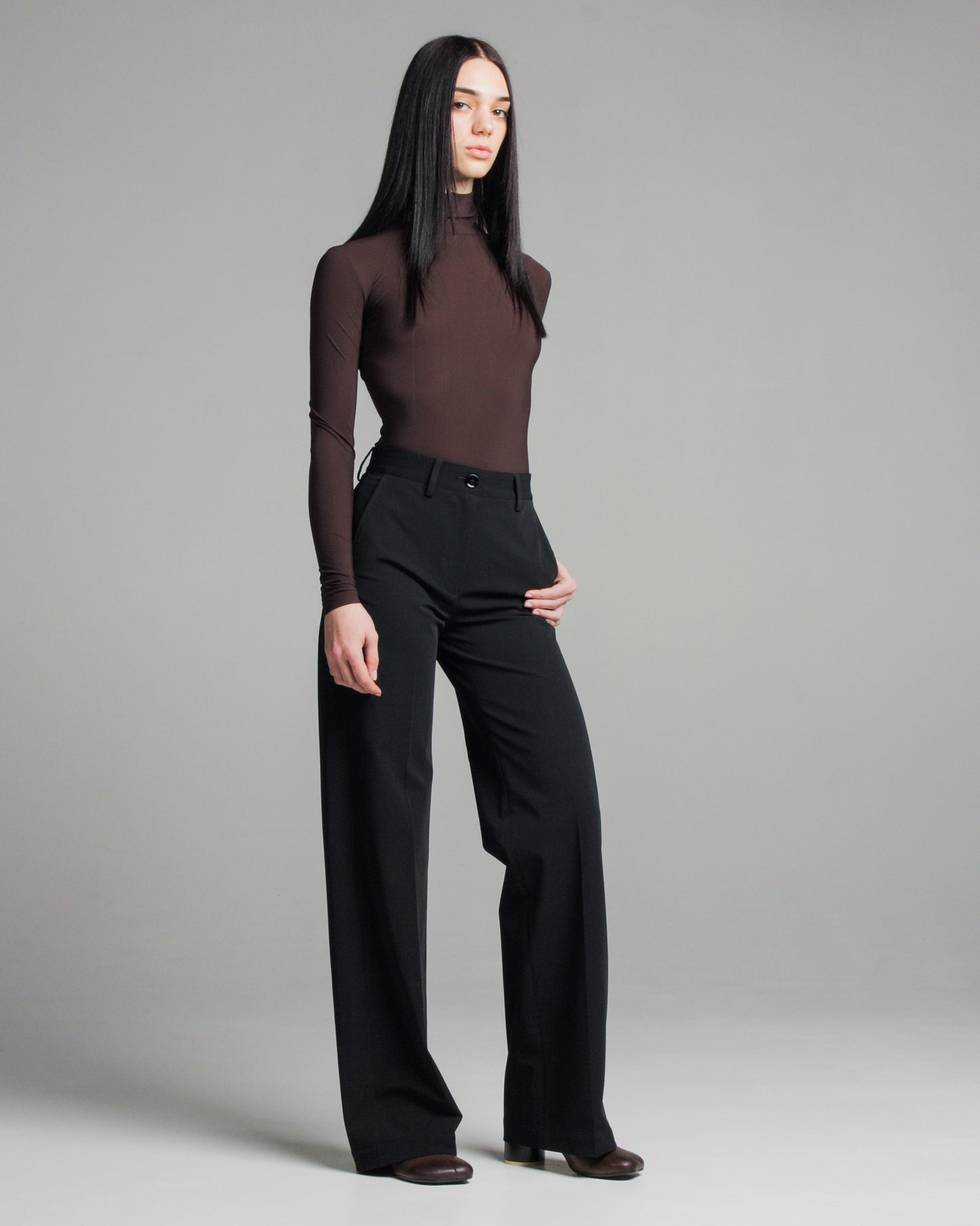 Black Straight-Leg Trousers