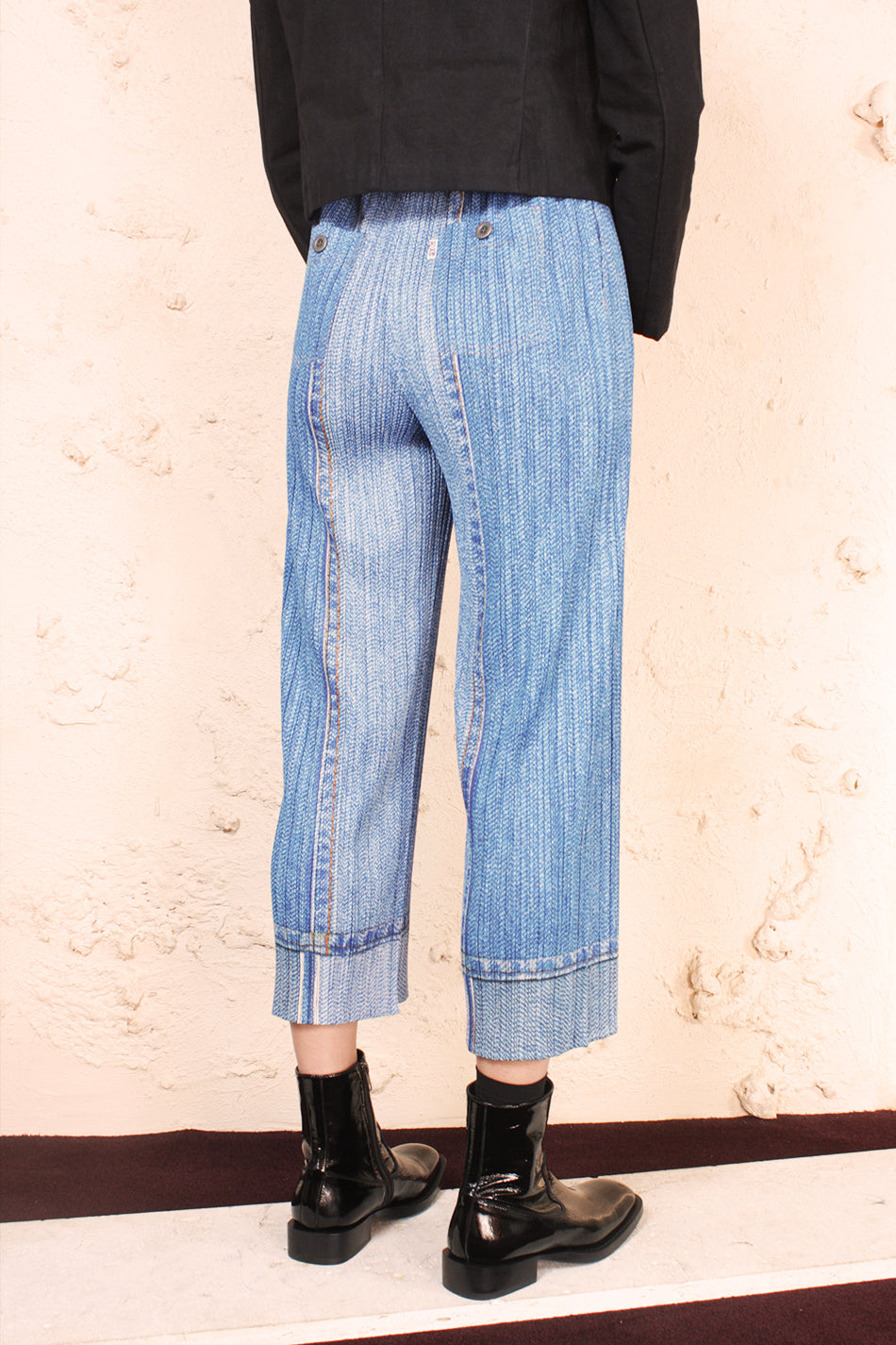 Two Tone Denim Print Trouser