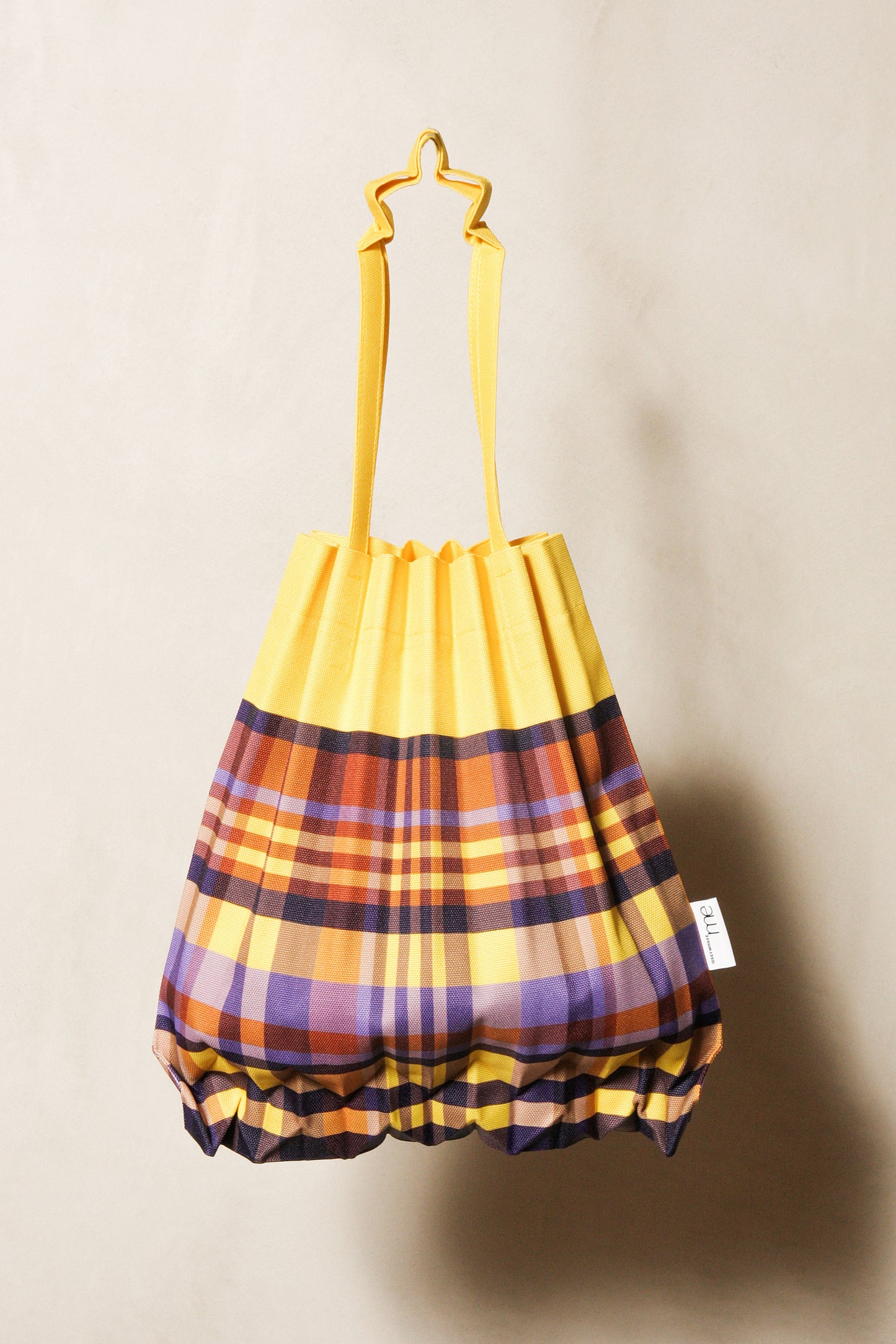 Yellow Check Pleats Bag