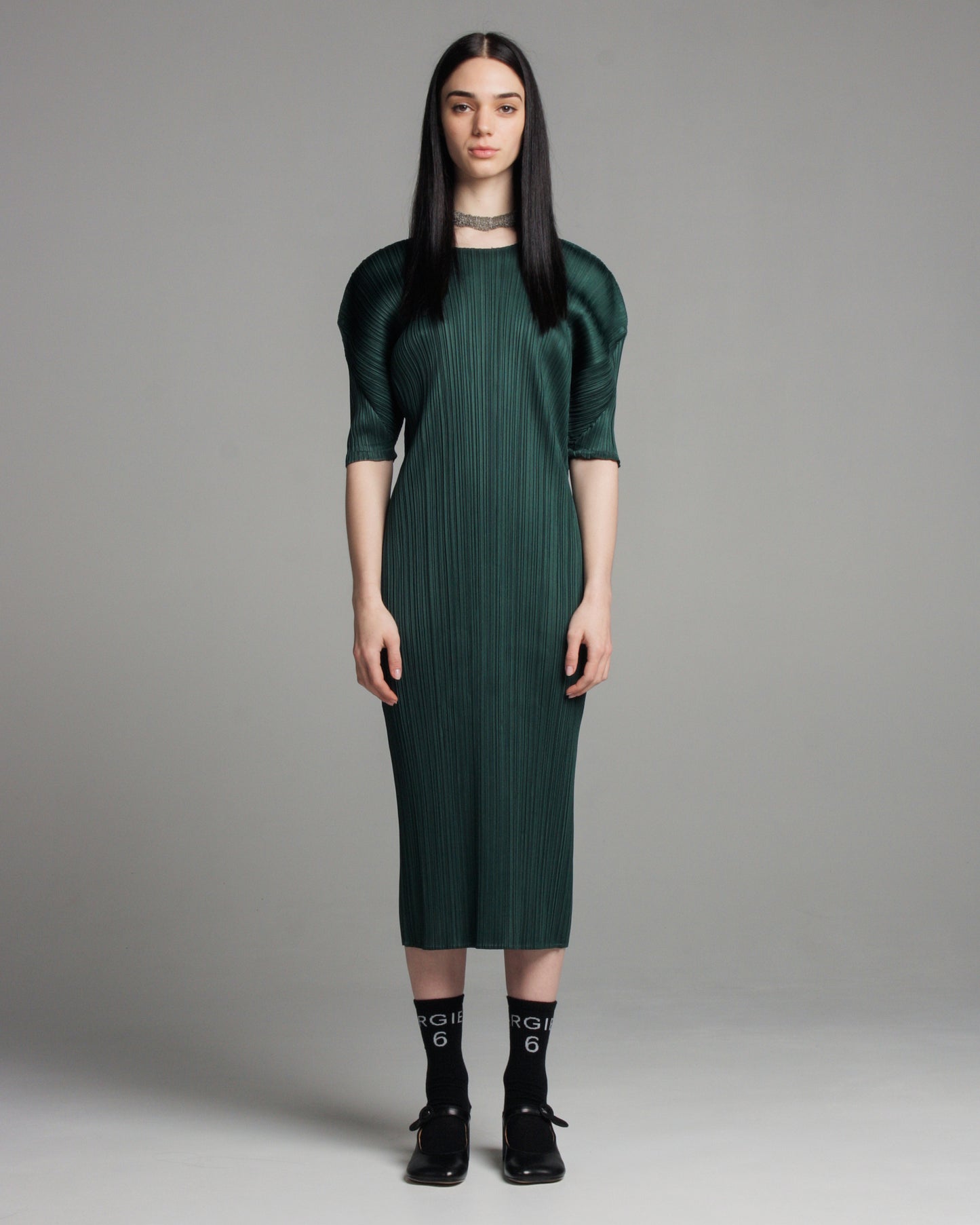 Green Mid Sleeve Dress