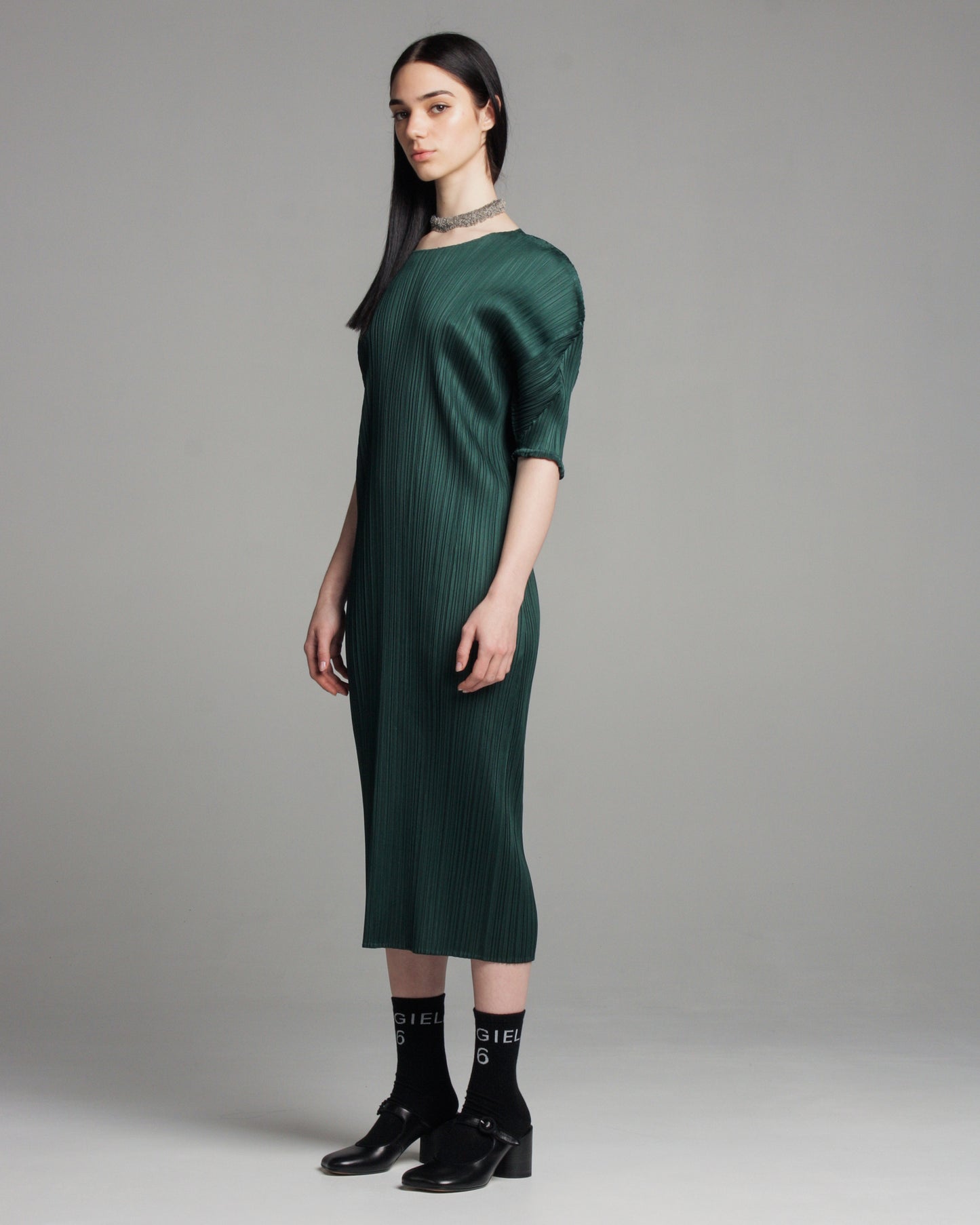 Green Mid Sleeve Dress