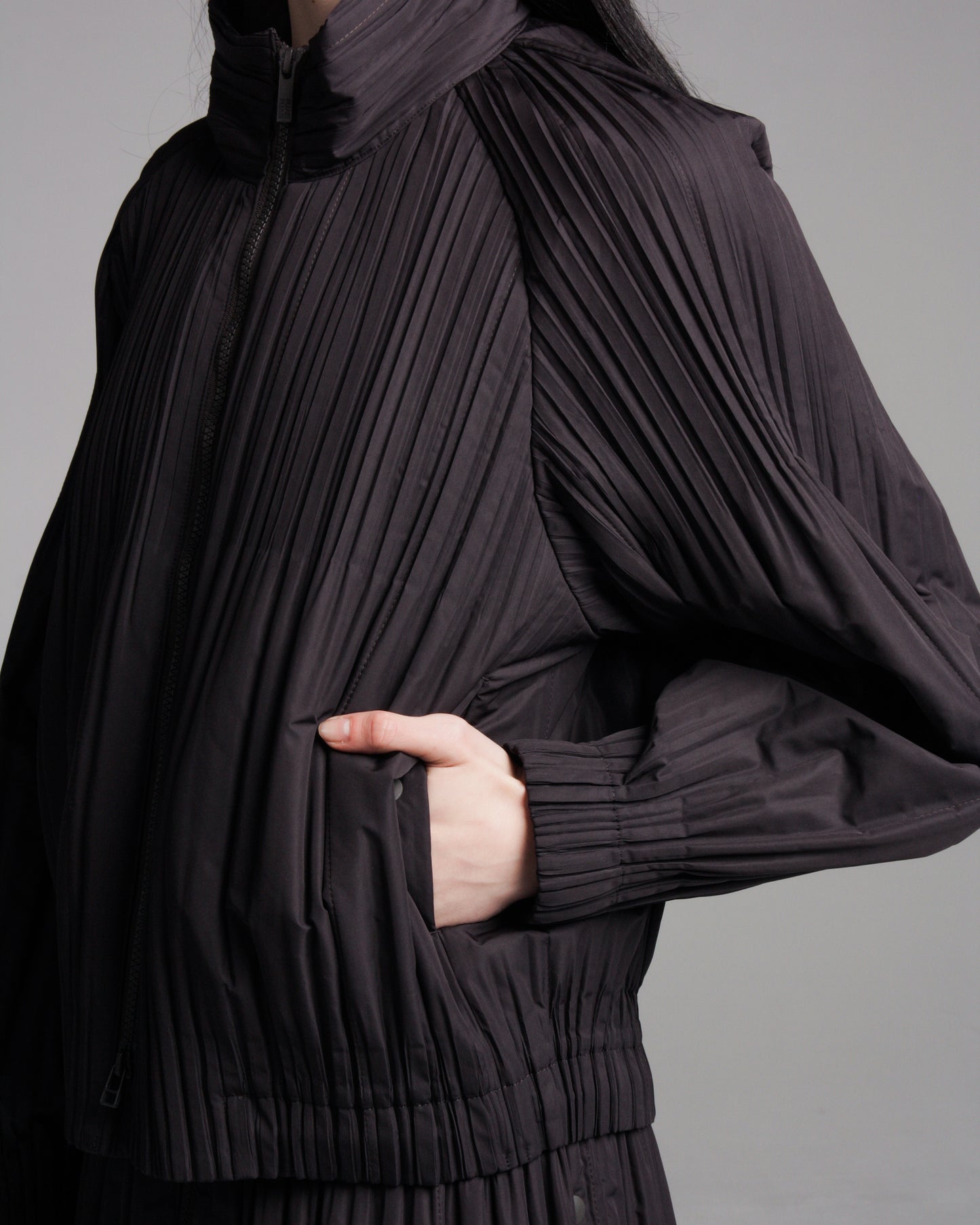 Charcoal Thick Pleat Jacket