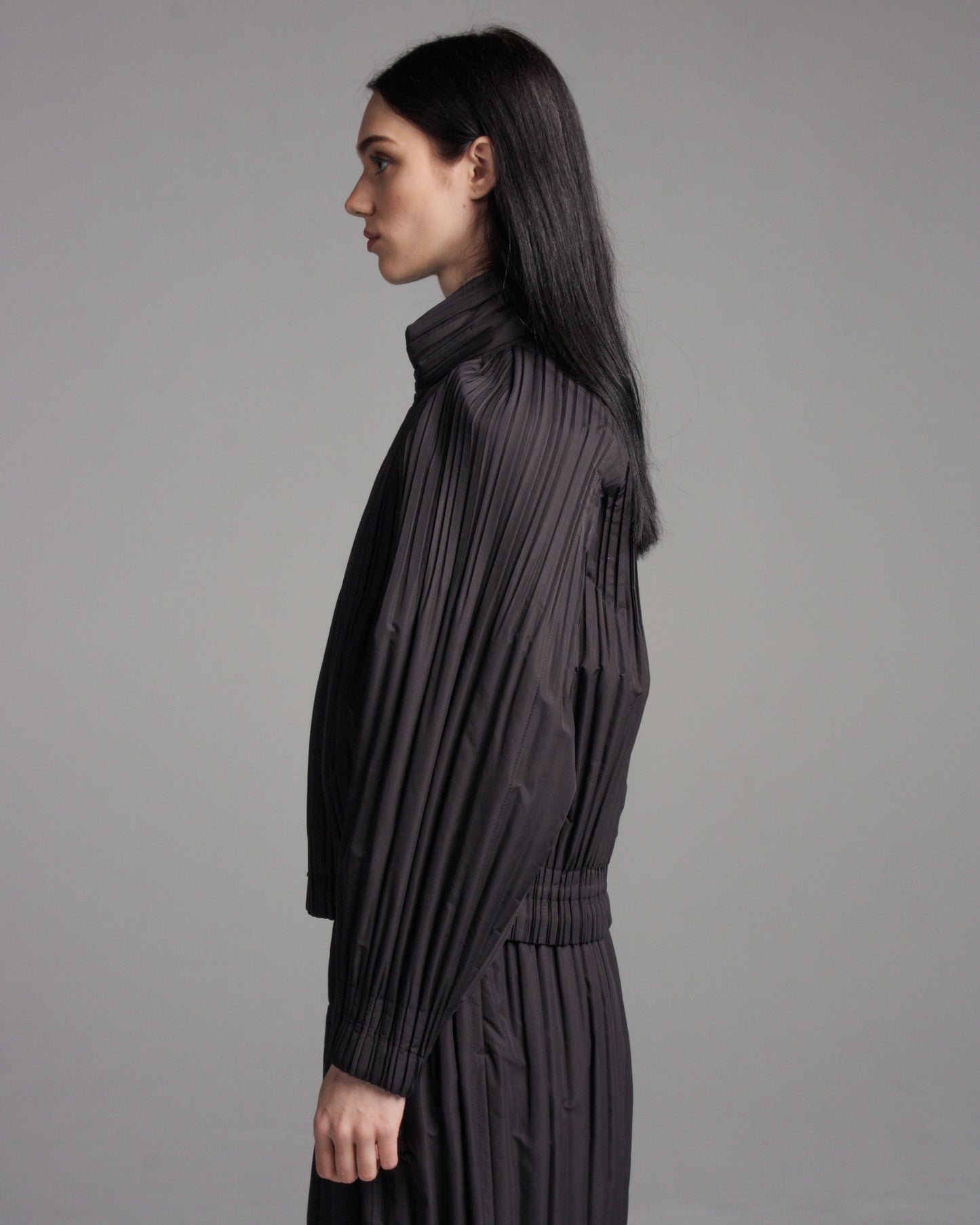 Charcoal Thick Pleat Jacket