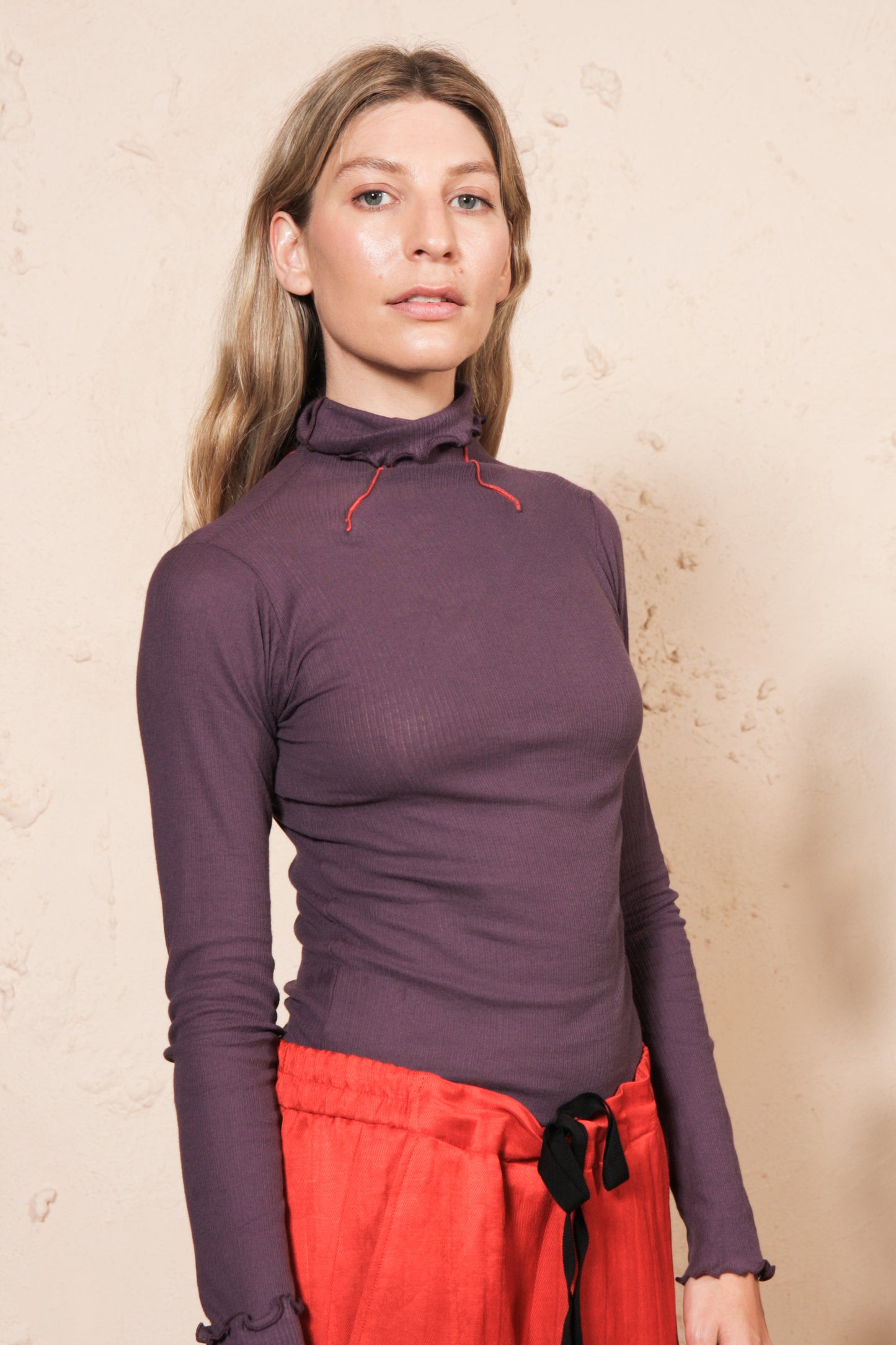 Oba Turtle Neck Cotton Rib