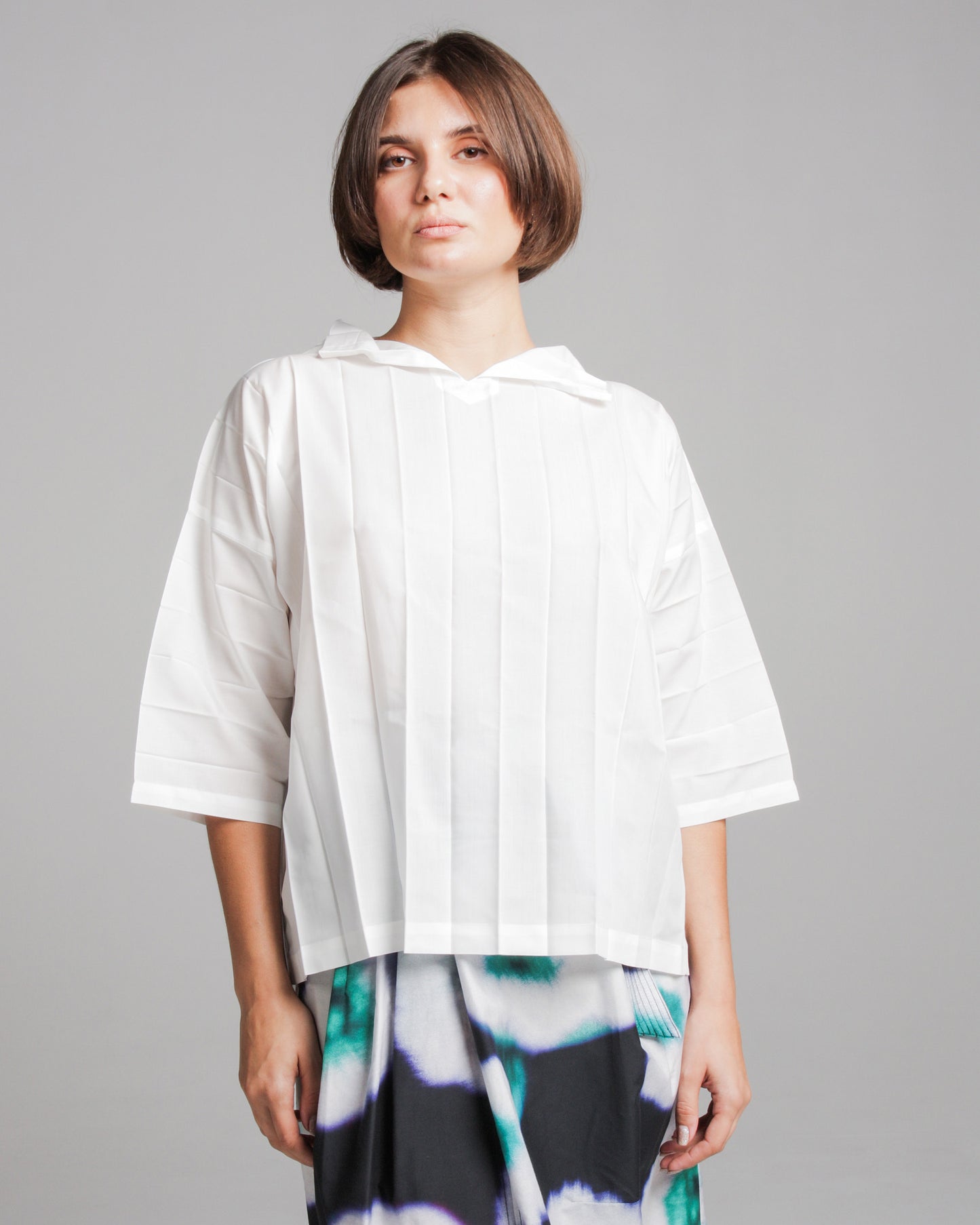 White Large Pleat Shirt