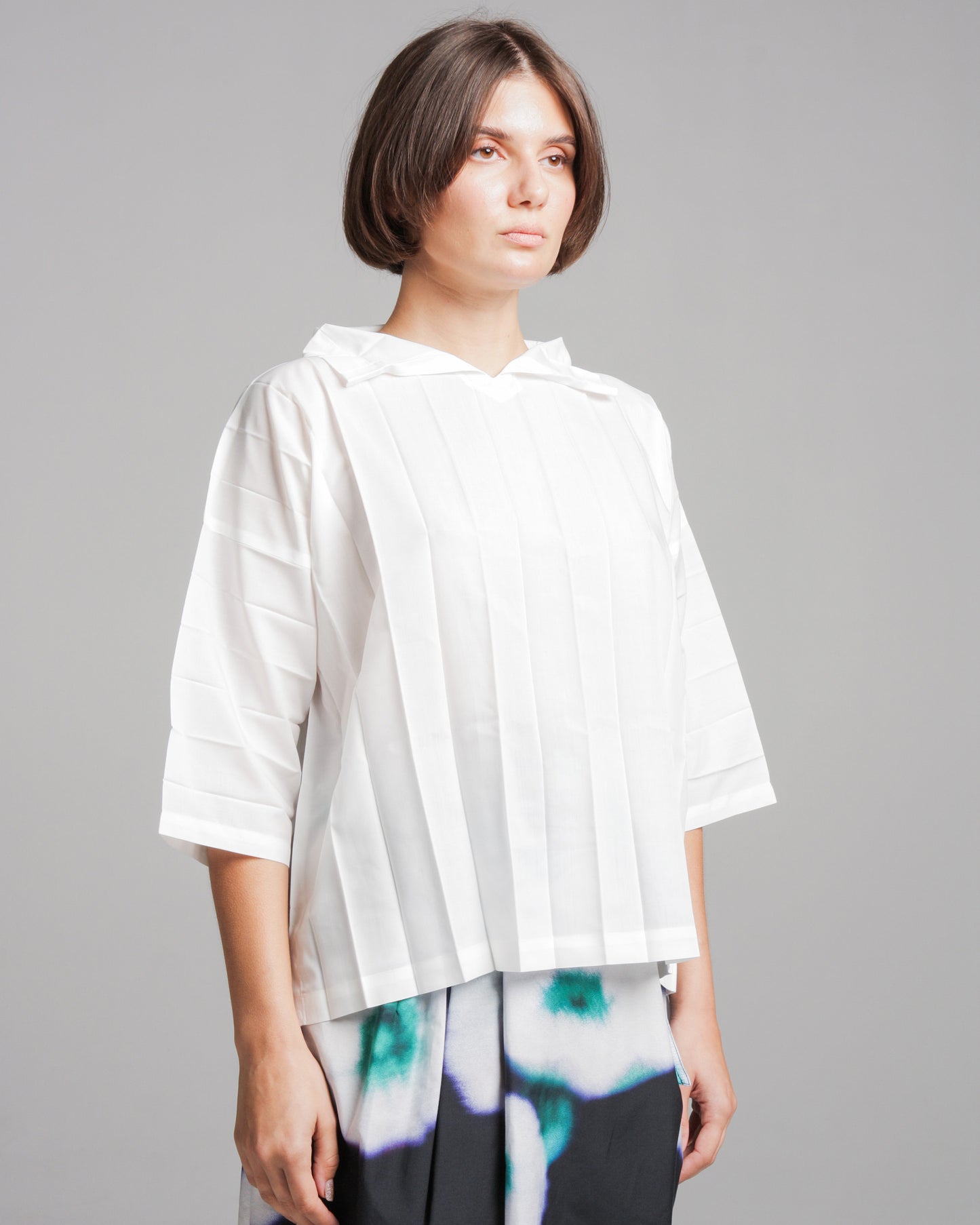 White Large Pleat Shirt