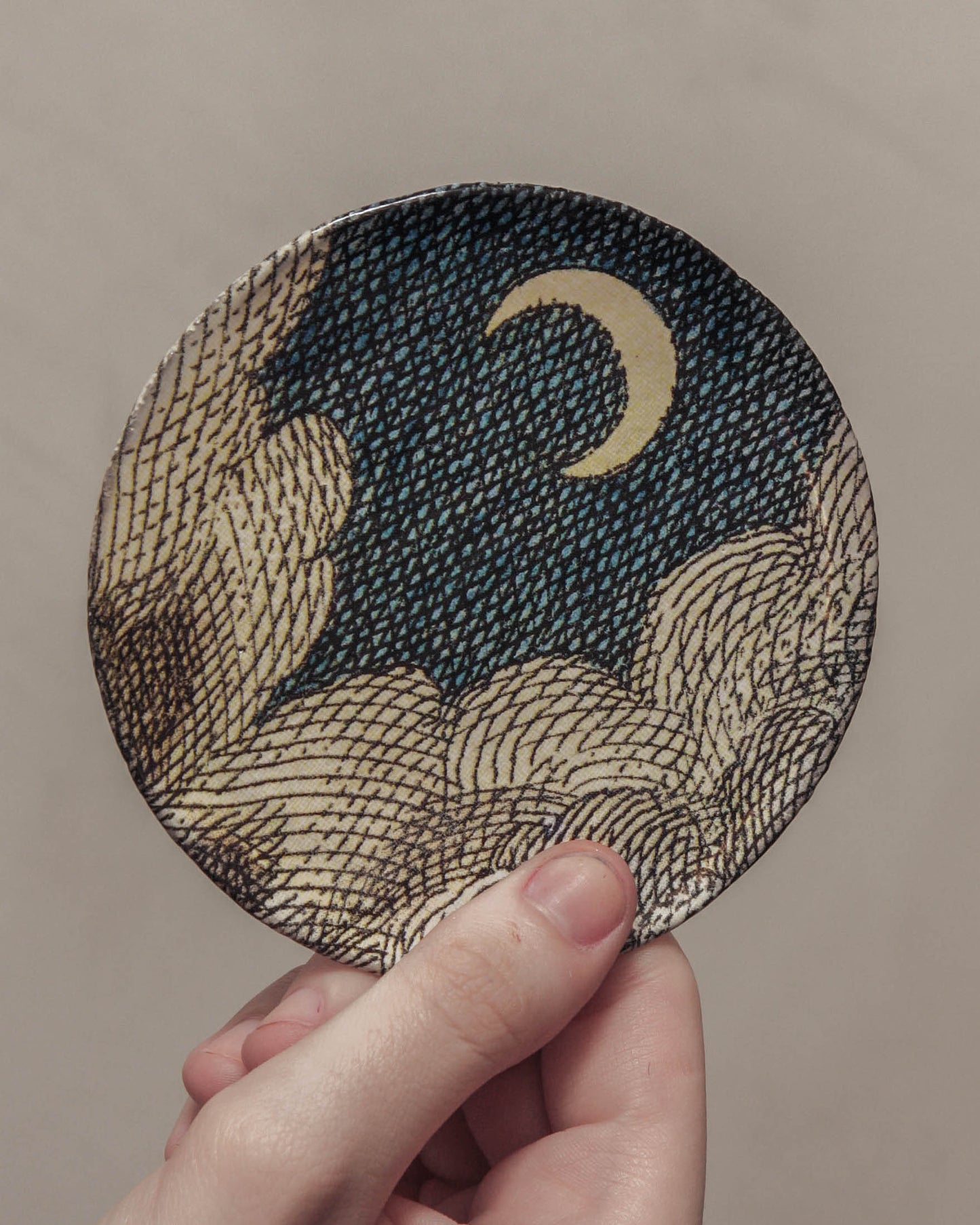 John Derian Cloud And Crescent Moon Saucer