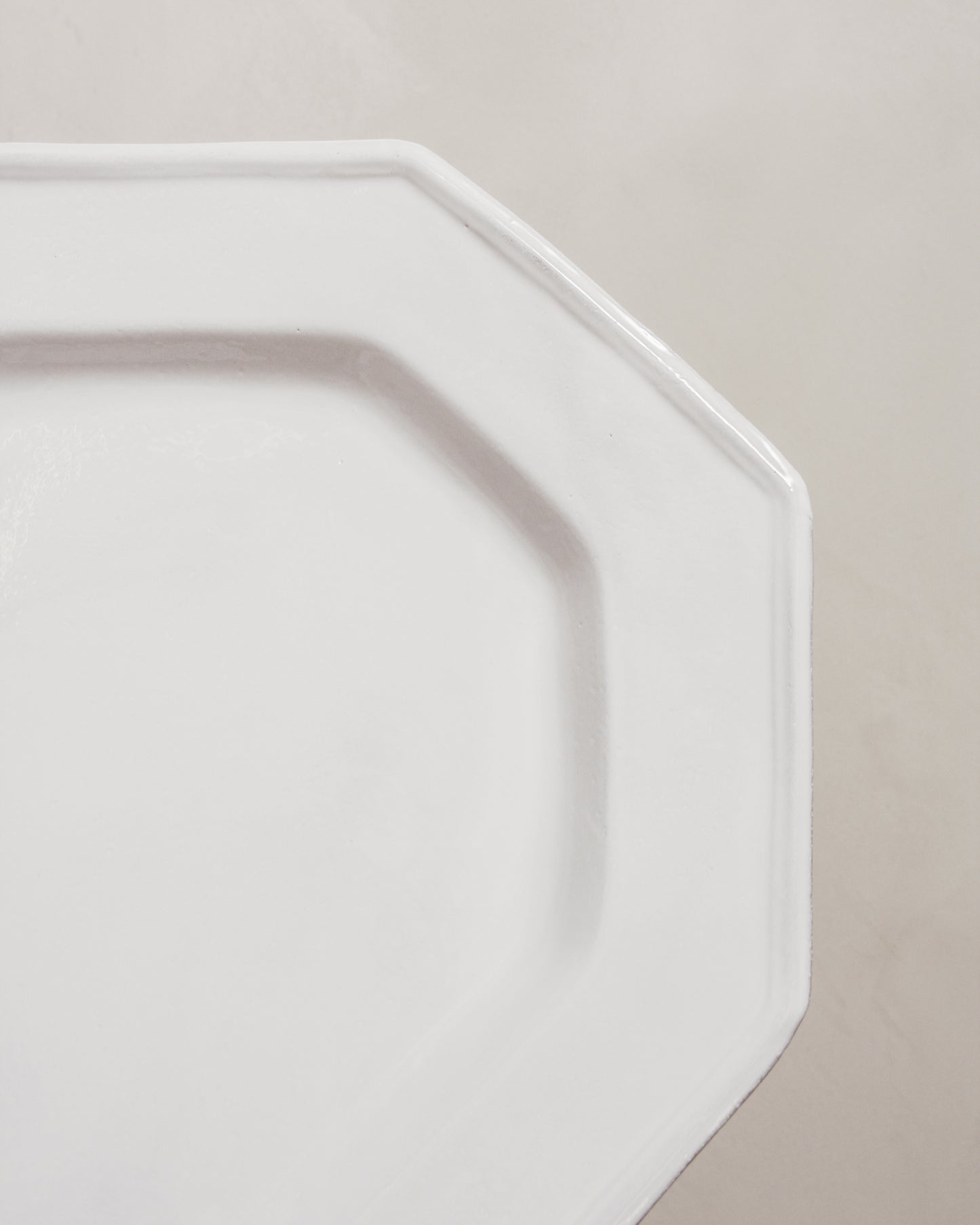 Octagonal White Platter