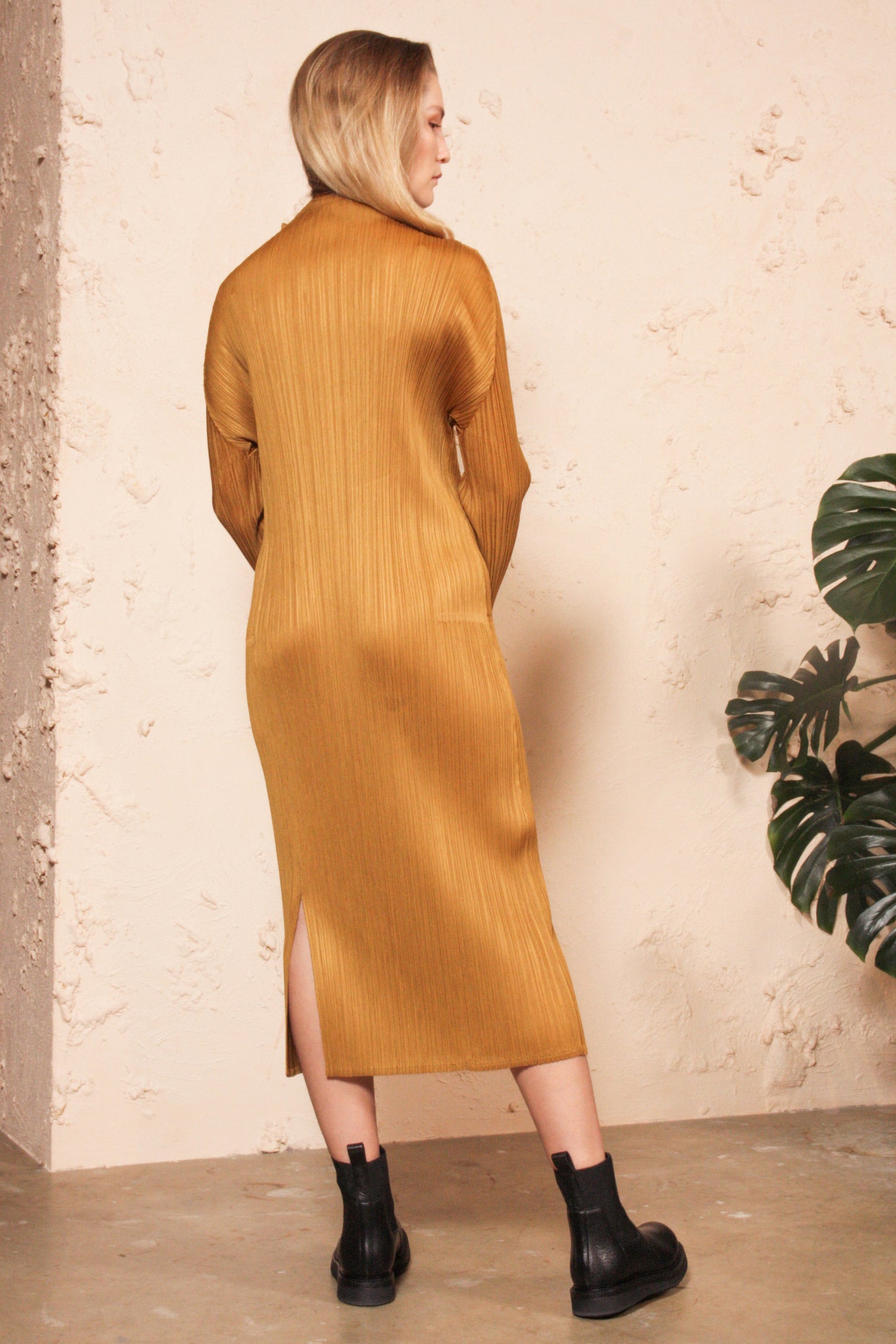 Gold Long Sleeve Dress