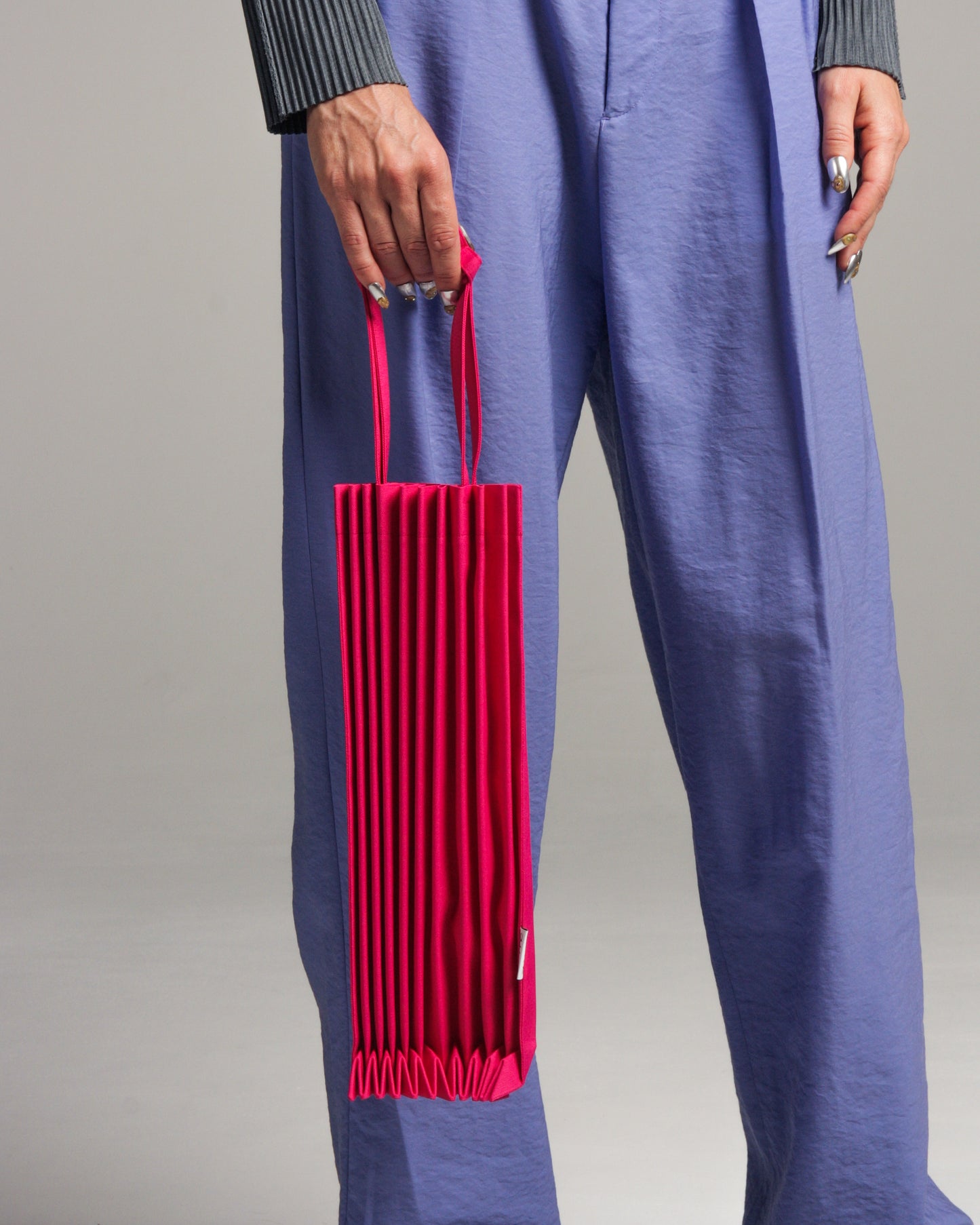 Magenta Trunk Pleats Bag