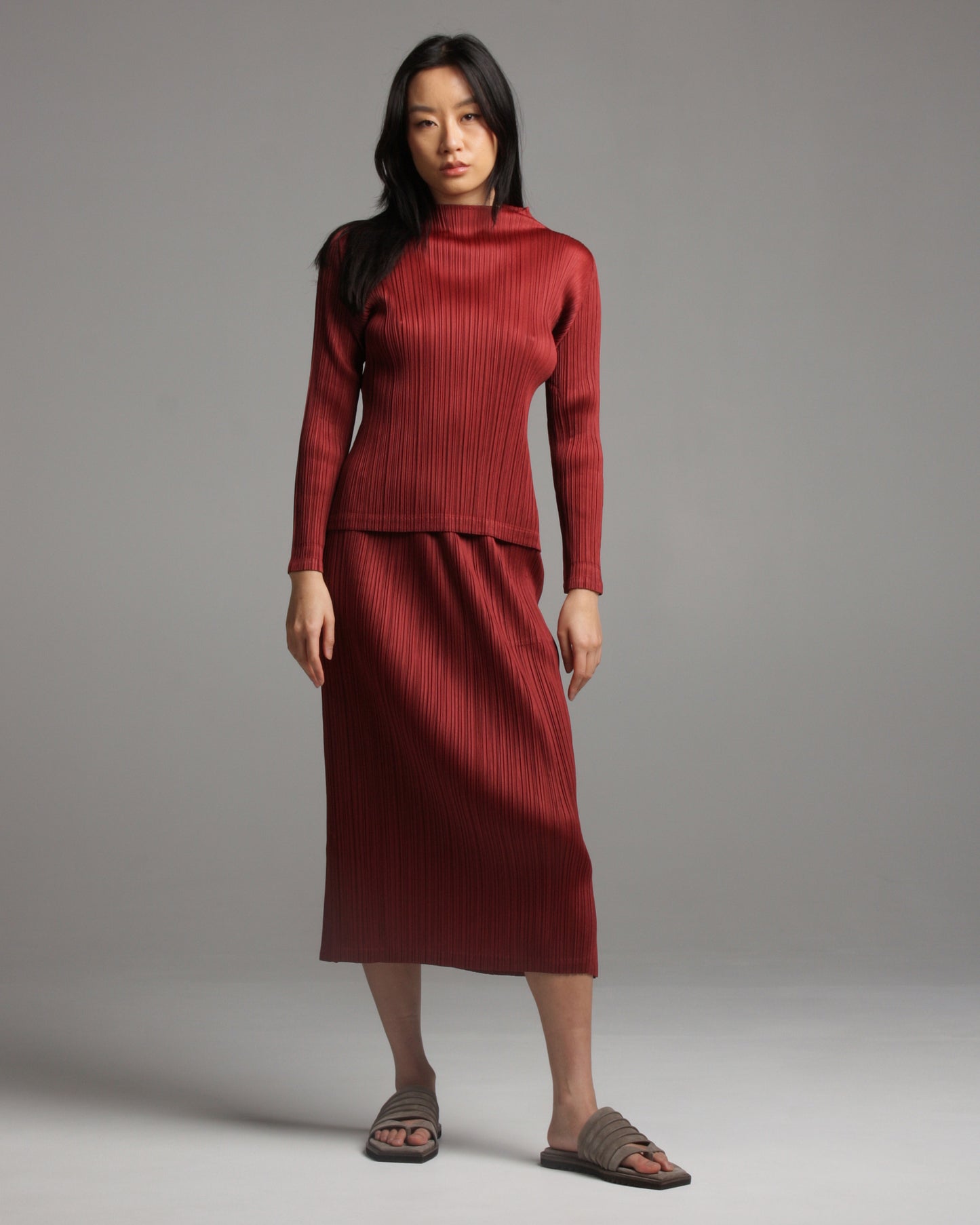 Turtle Neck Bordeaux Top