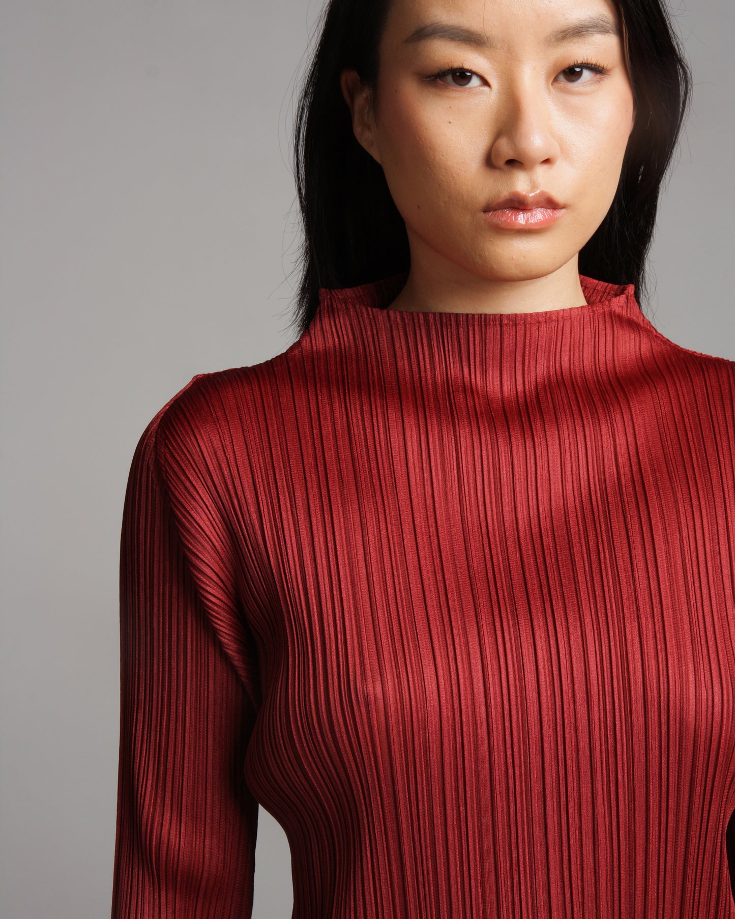 Turtle Neck Bordeaux Top