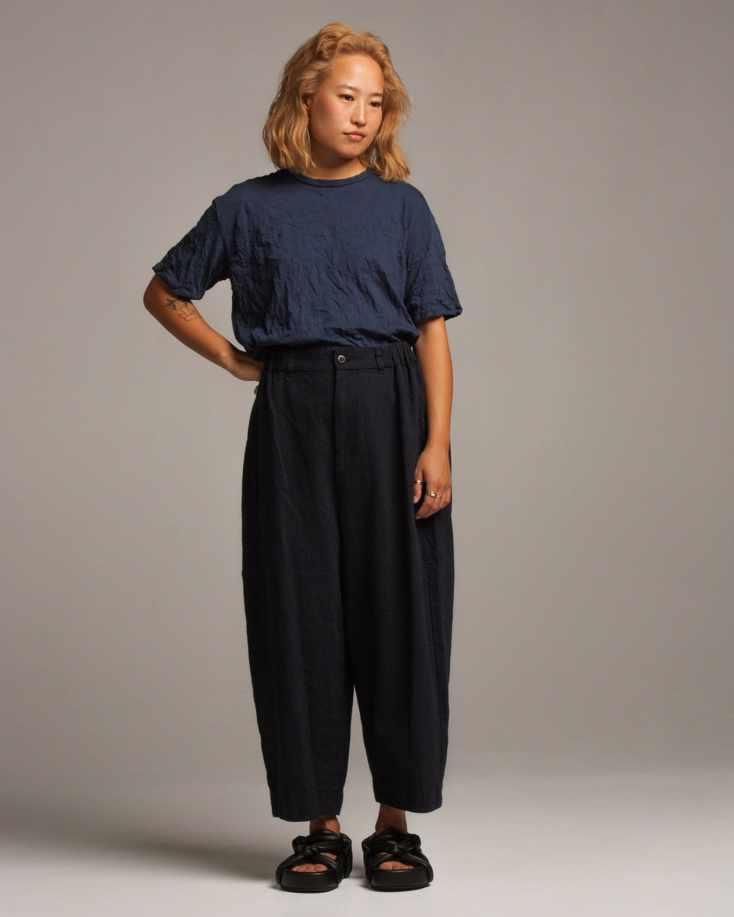 Navy Loom Pants