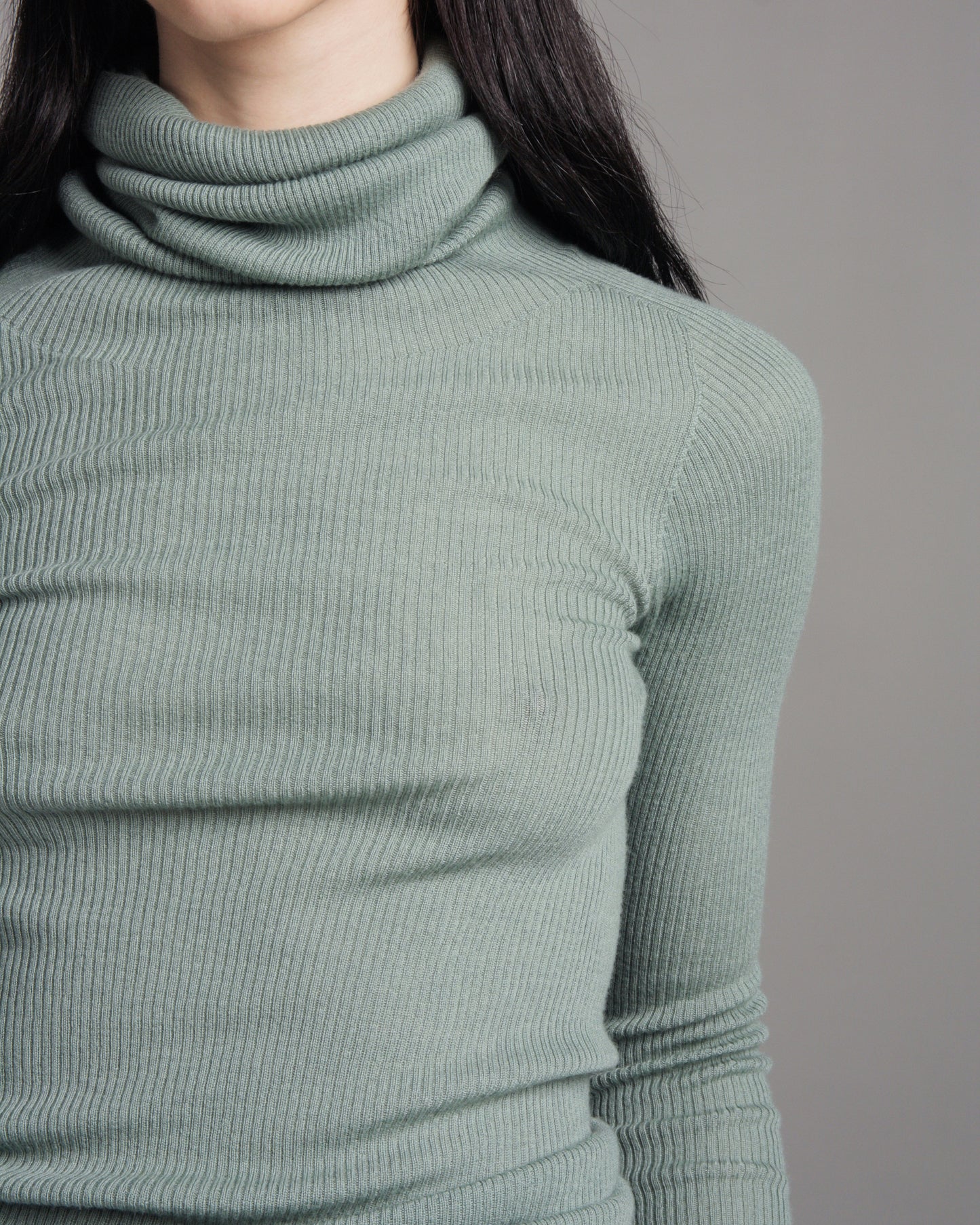 Aqua Longsleeve Ribbed Top