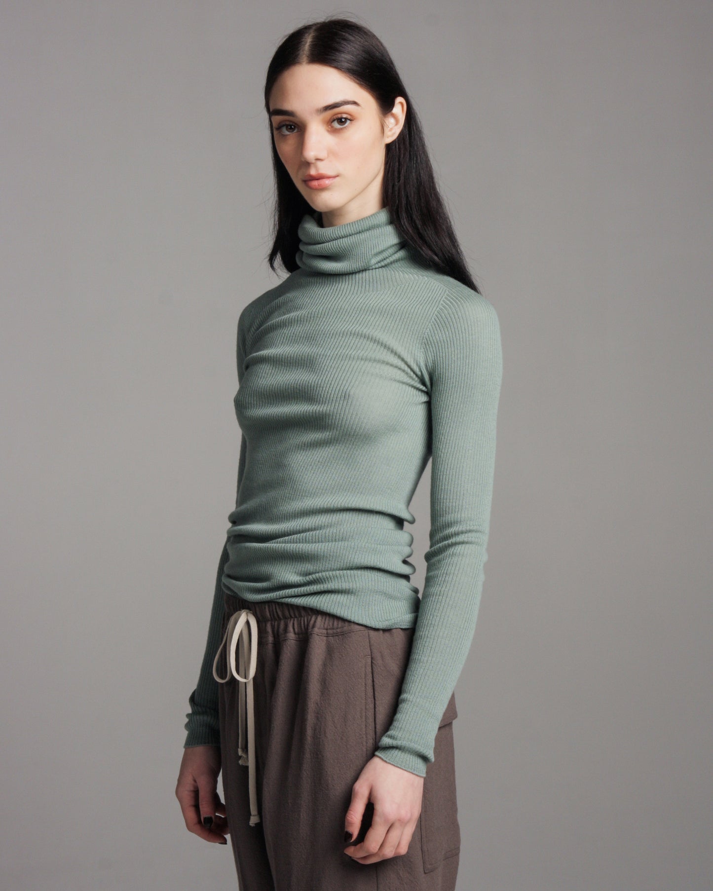 Aqua Longsleeve Ribbed Top