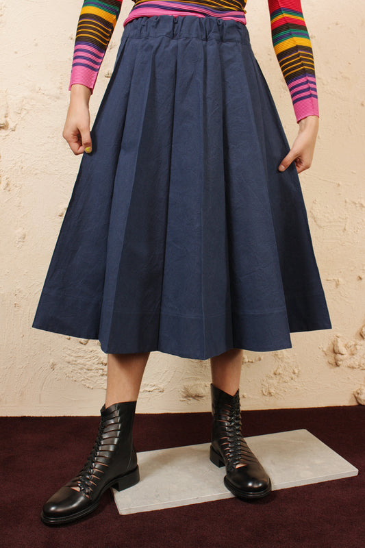 Wax Pleated Skirt