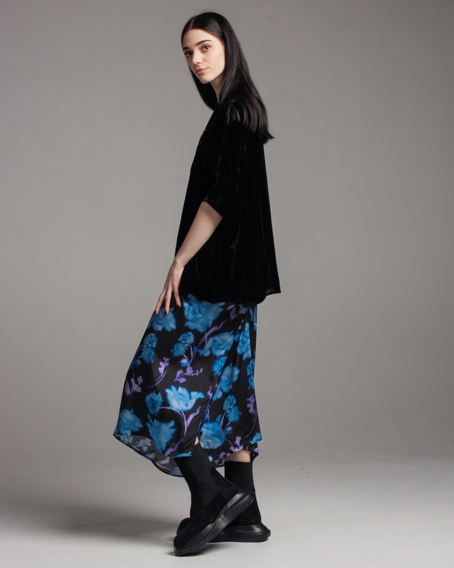 Blue Peonies Sonam Skirt