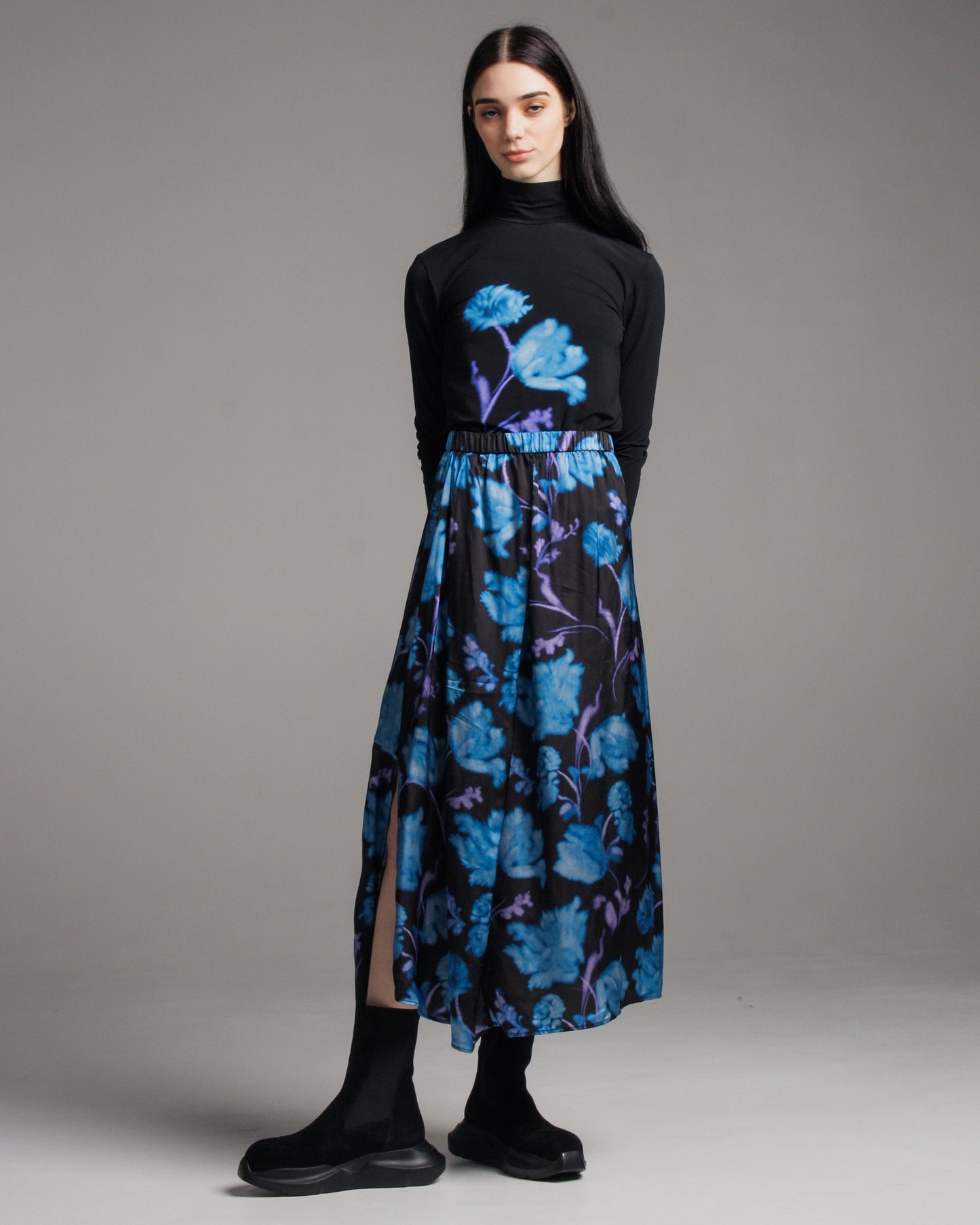 Blue Peonies Sonam Skirt