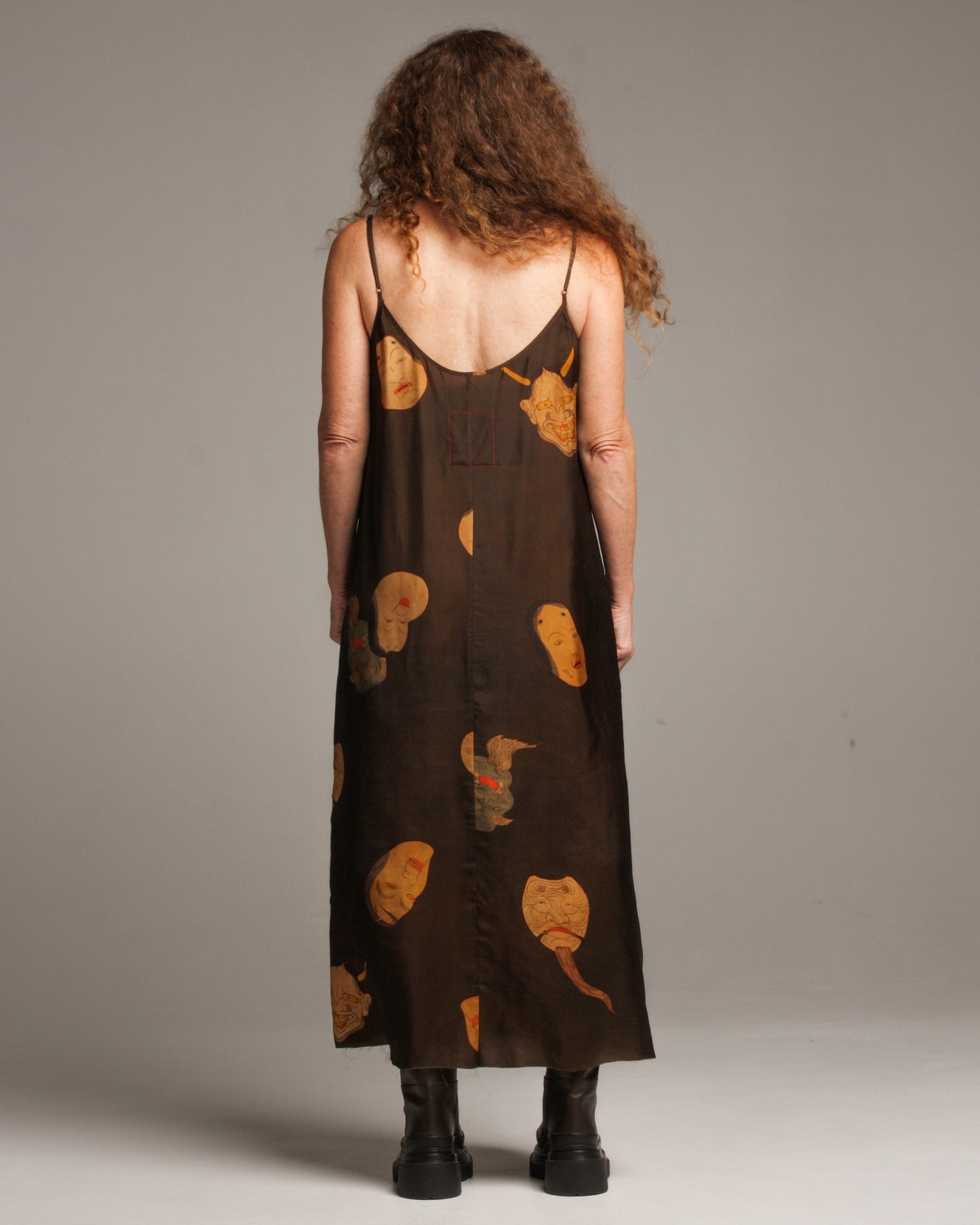 Anaya Face Print Slip Dress