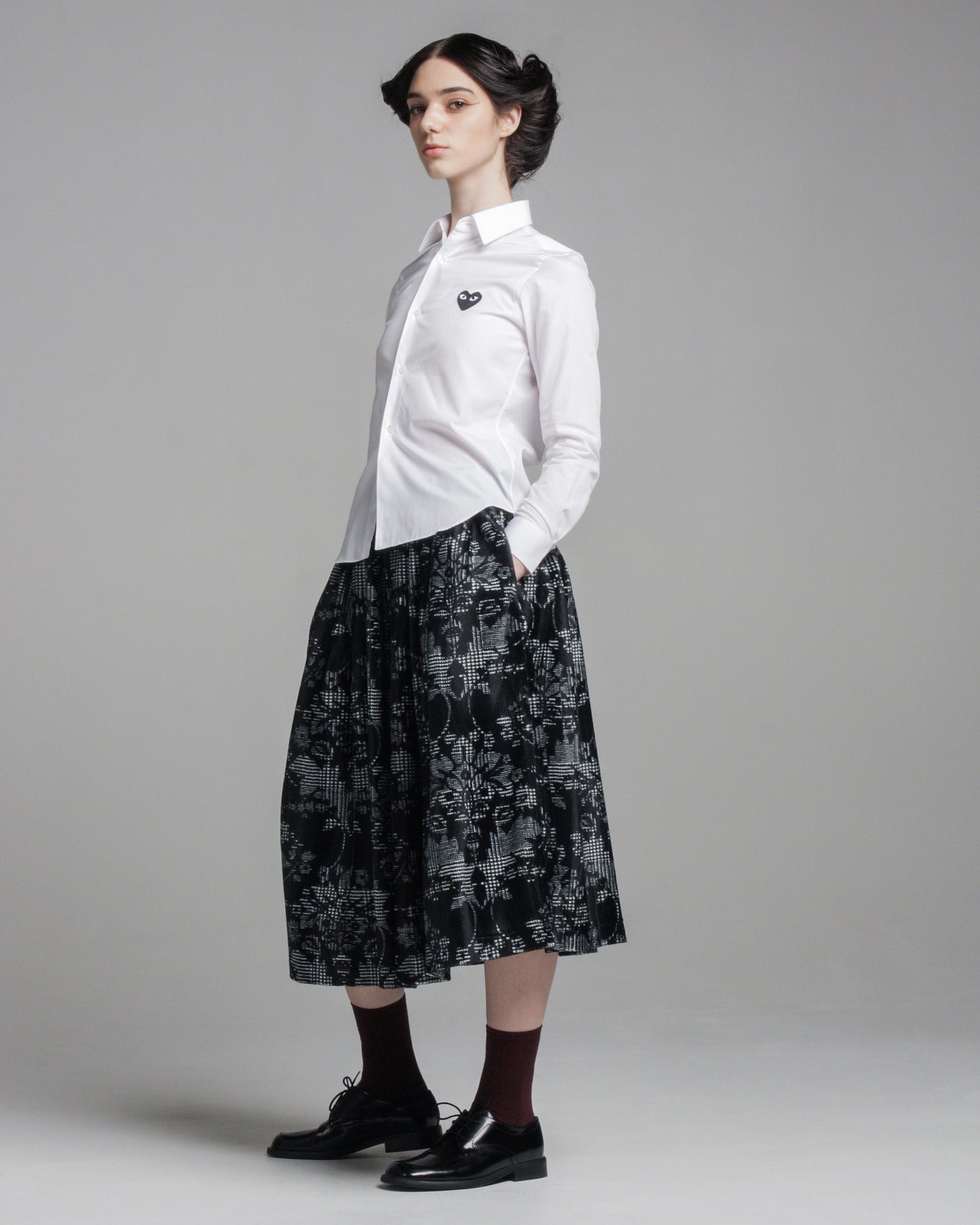 Baroque Check Printed Skirt