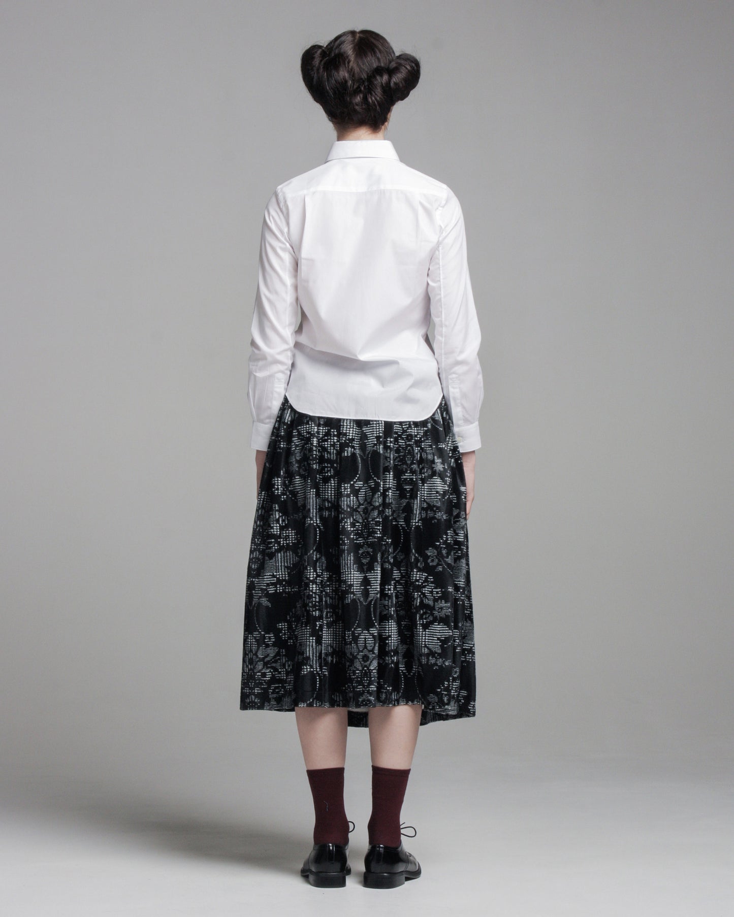 Baroque Check Printed Skirt