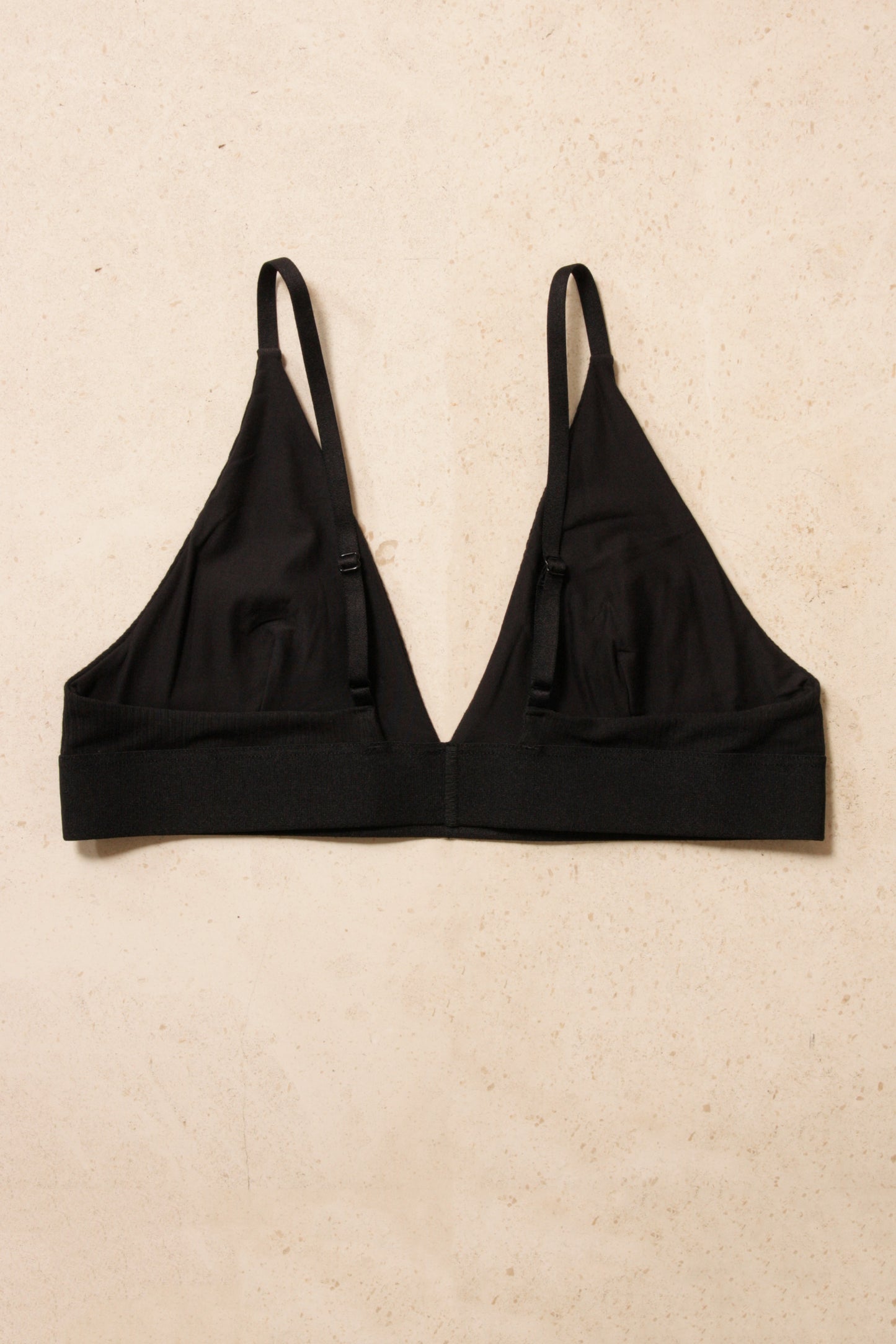 Triangle Bra Cotton Rib Black