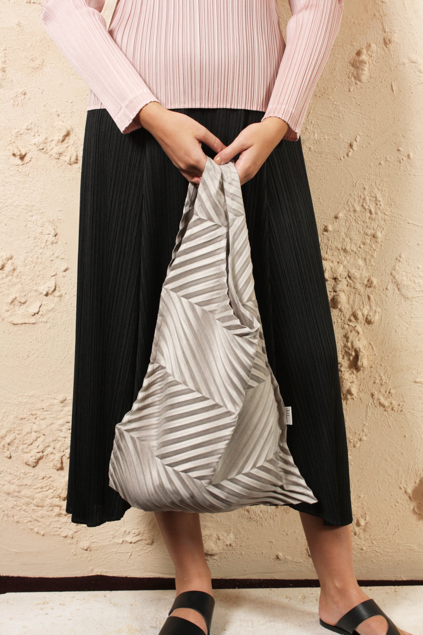 Suede Look Pleated Bag