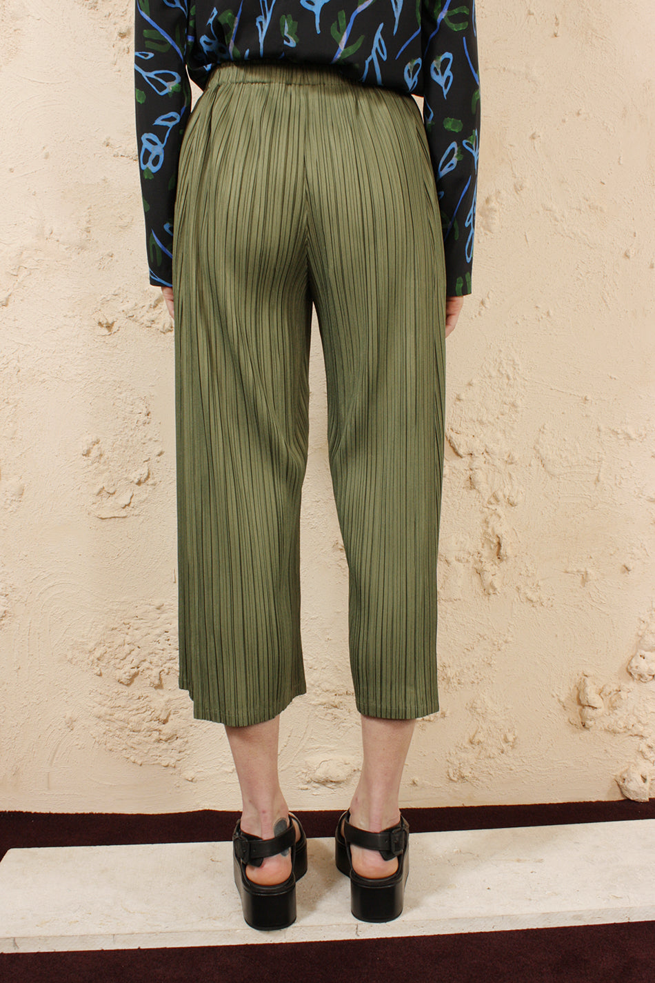 Wide Cropped Trouser Green