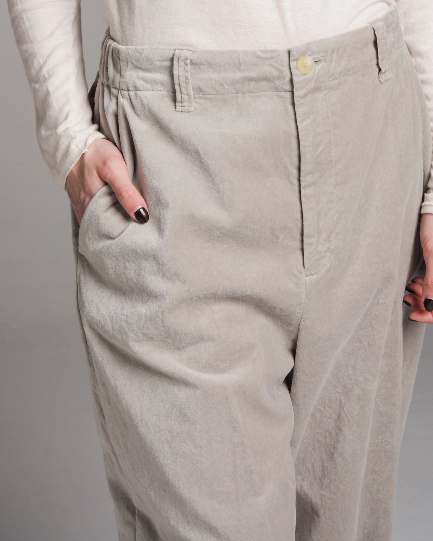 Grey Velvet Trousers