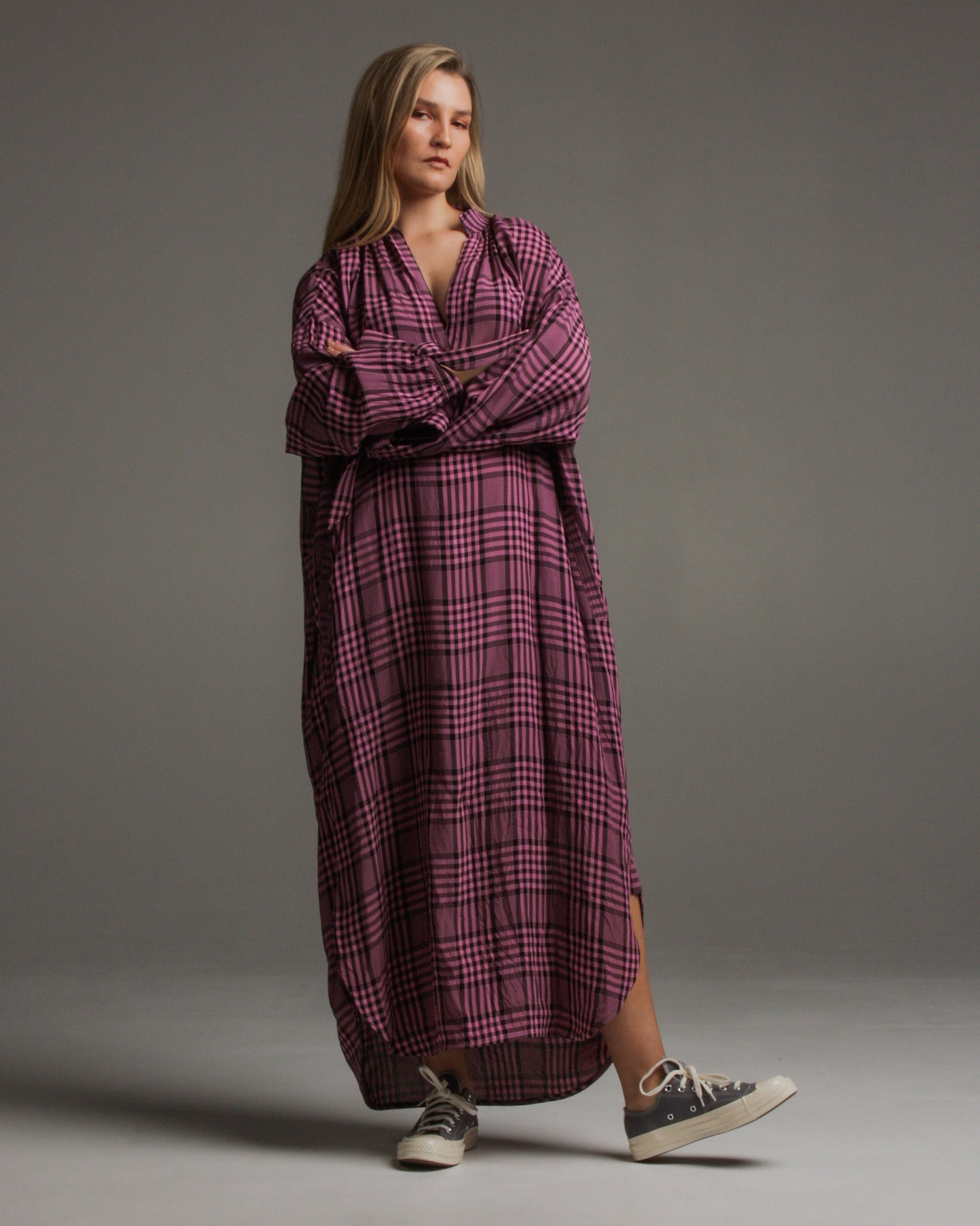 Dulcie Pink Check Dress