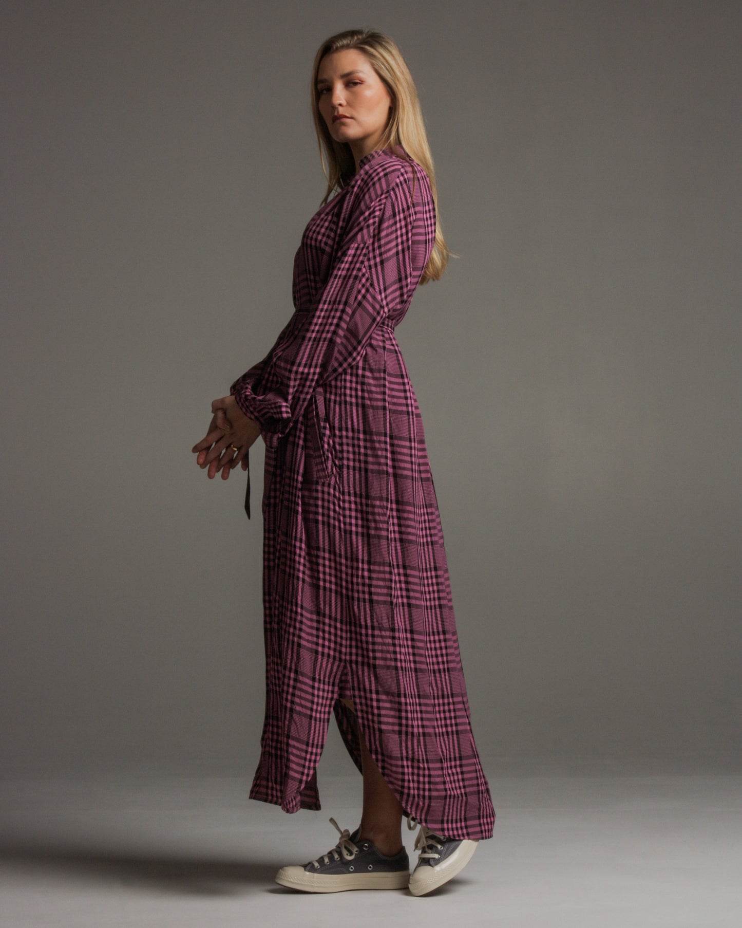 Dulcie Pink Check Dress