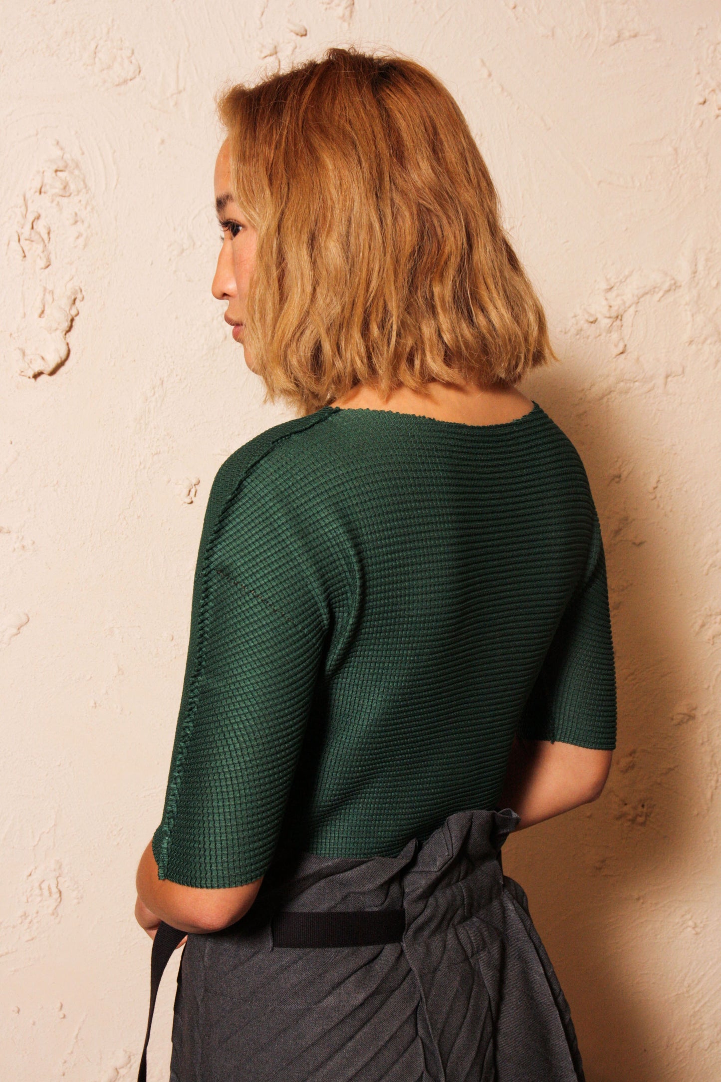 Soft Micropleated Top Green