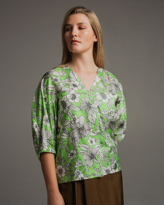 Tiago Bouquet Silk Blouse