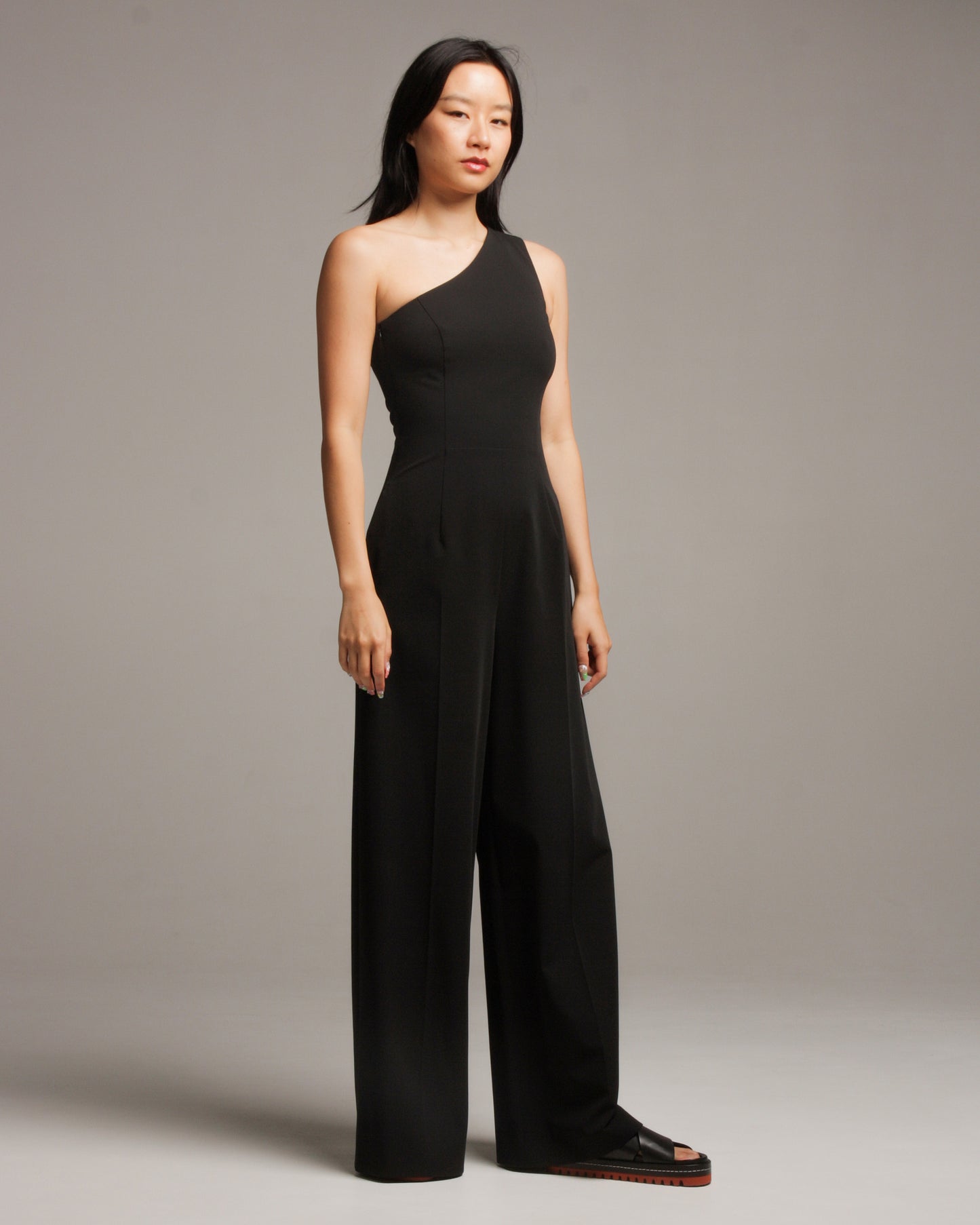 One-Shoulder Structured Jumpsuit