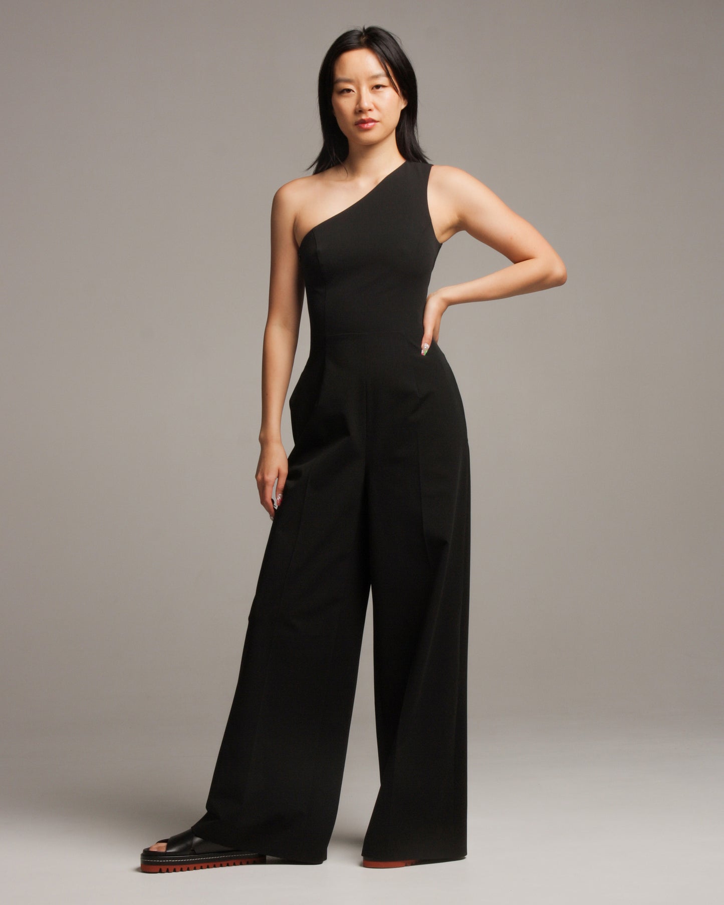 One-Shoulder Structured Jumpsuit