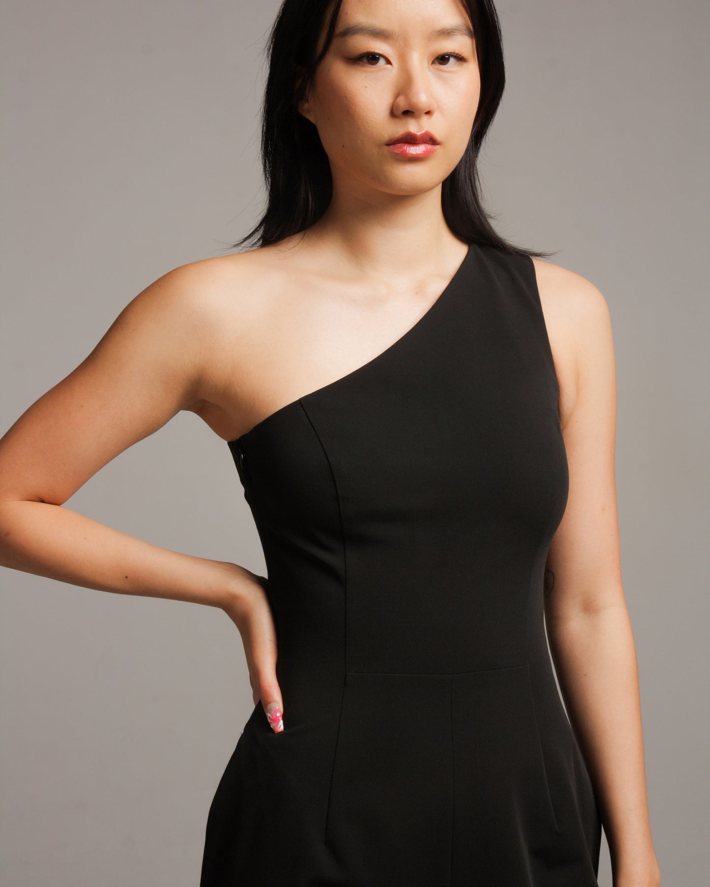 One-Shoulder Structured Jumpsuit