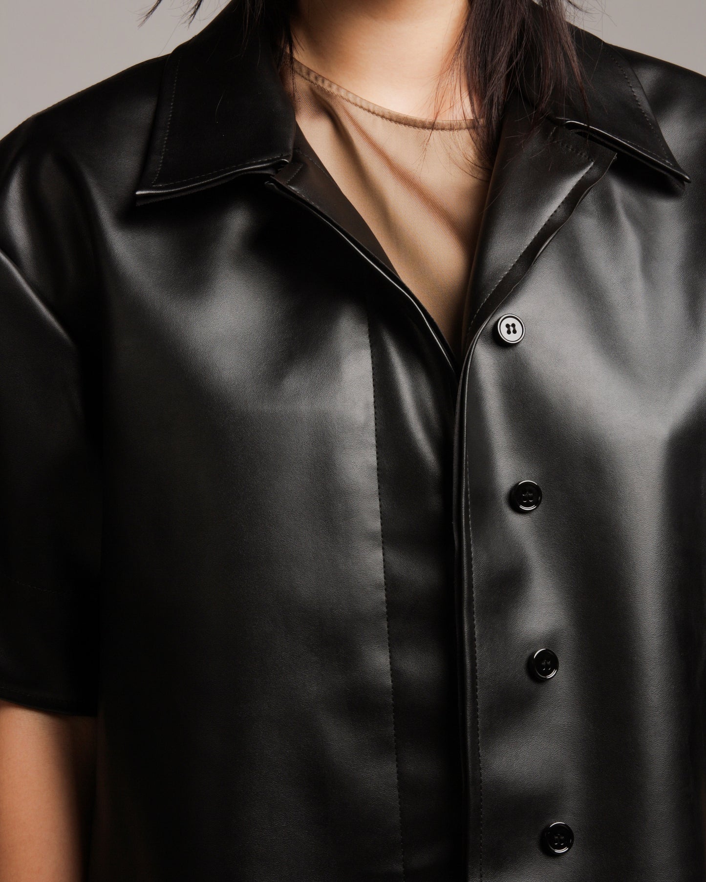 Black Pleather Shirt