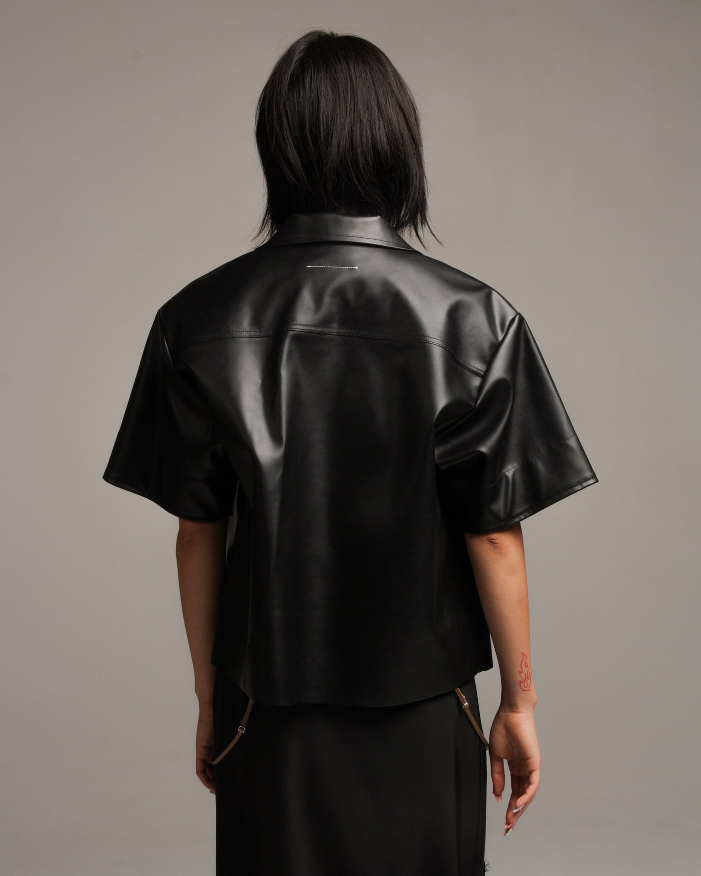 Black Pleather Shirt