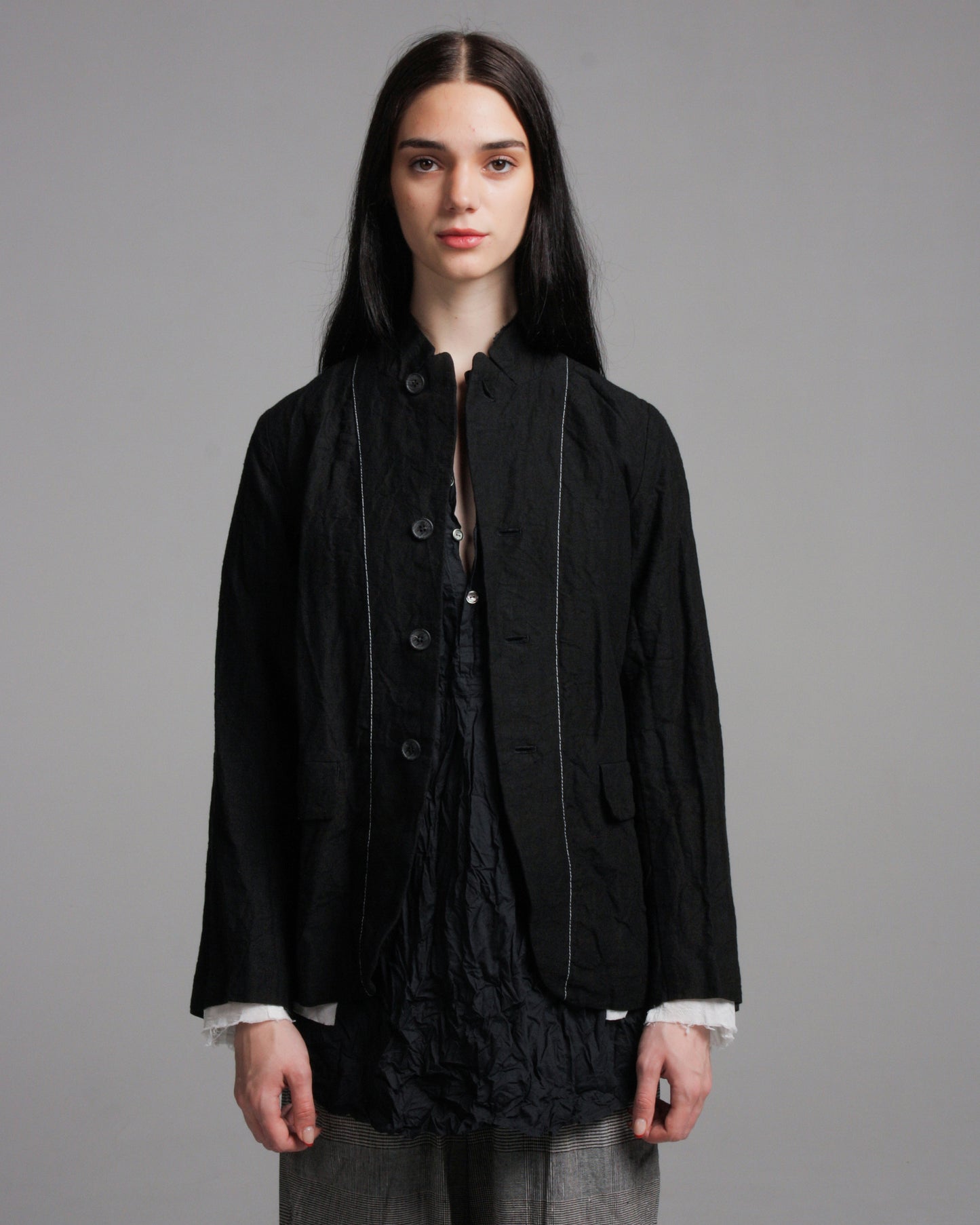 Black Classic Linen Jacket